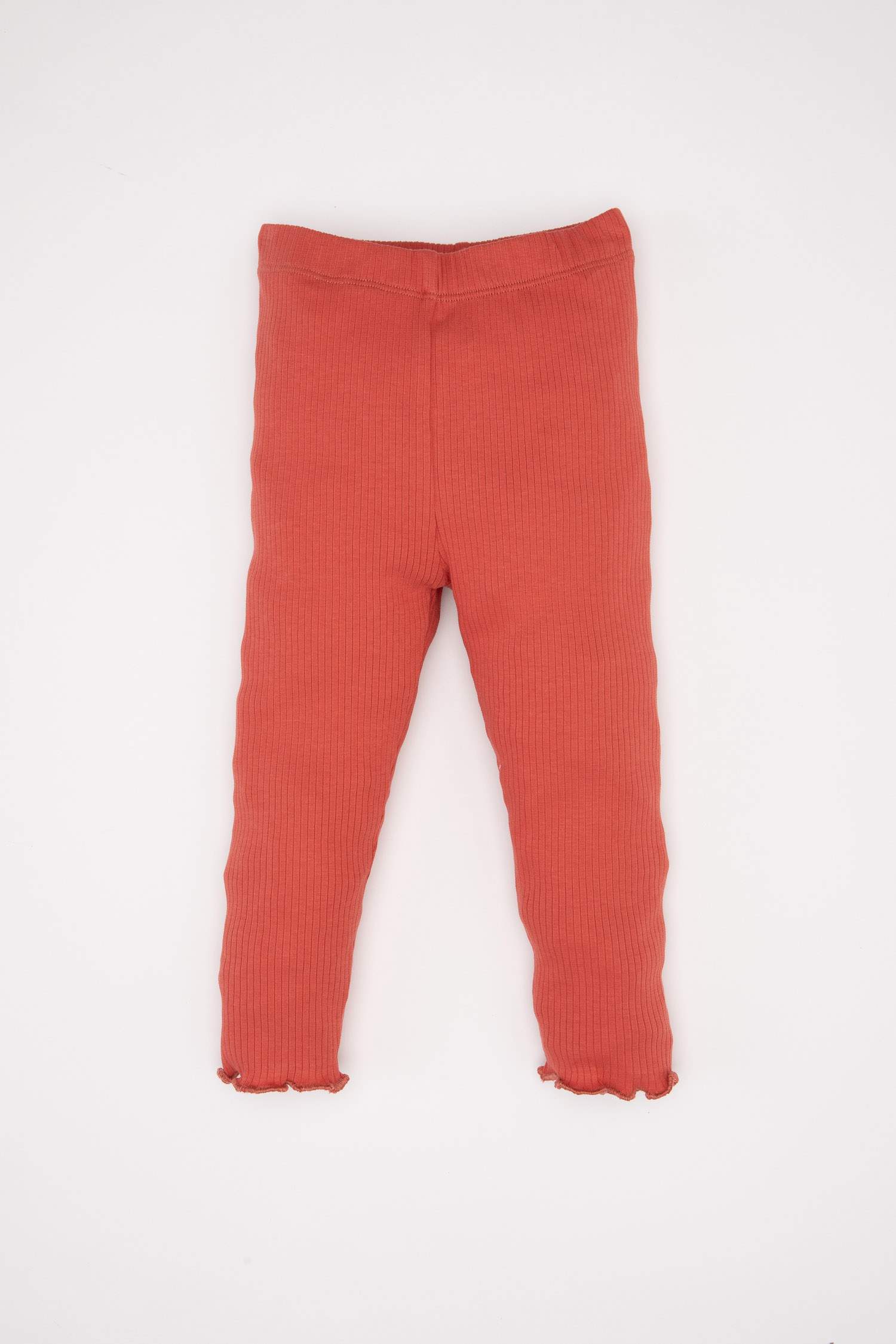 Kız Bebek 2'li Takım Fitilli Kaşkorse Uzun Kollu Basic Düz Tişört Tayt