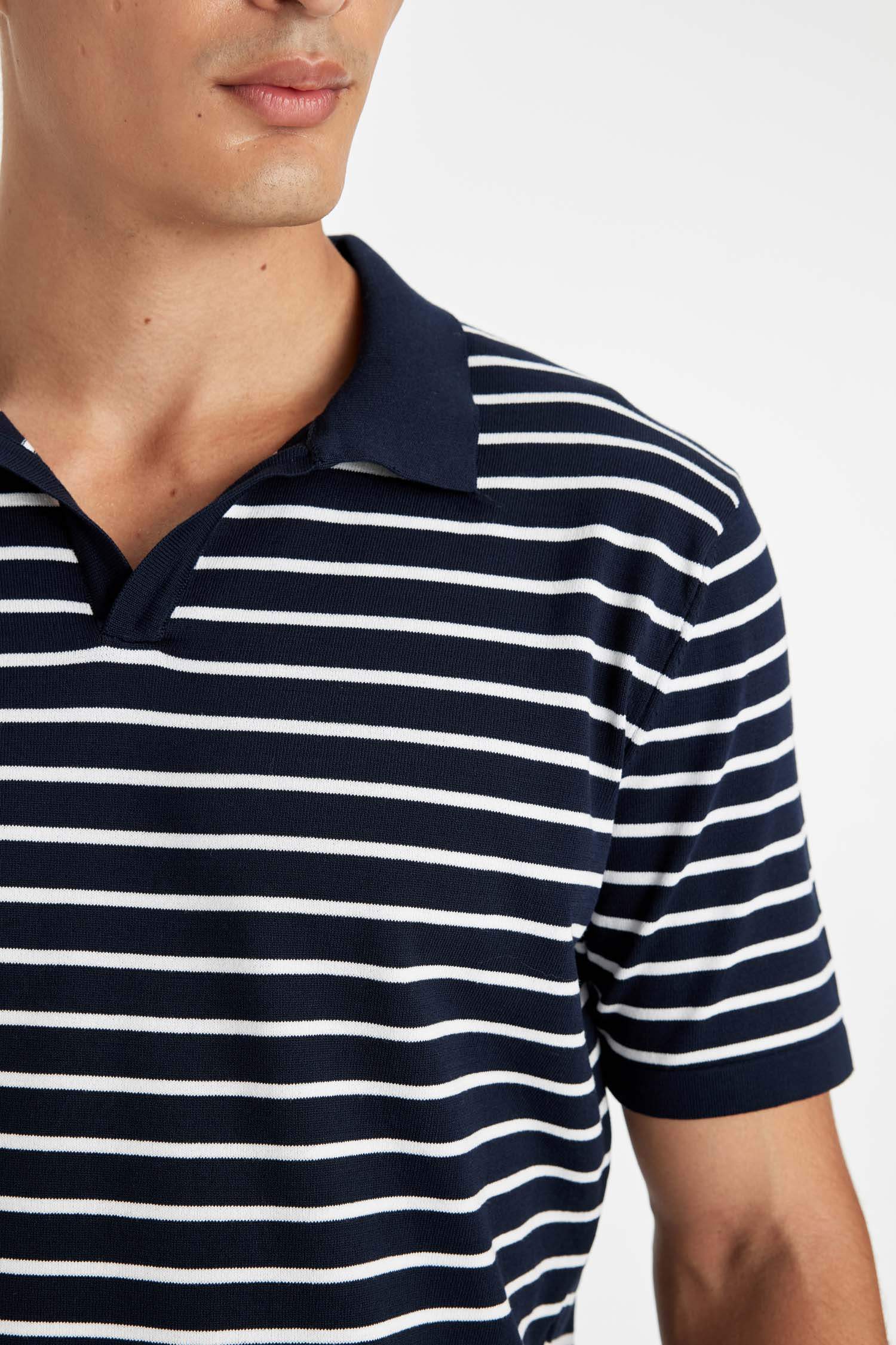 Standard Fit Short Sleeve Striped Polo Shirt