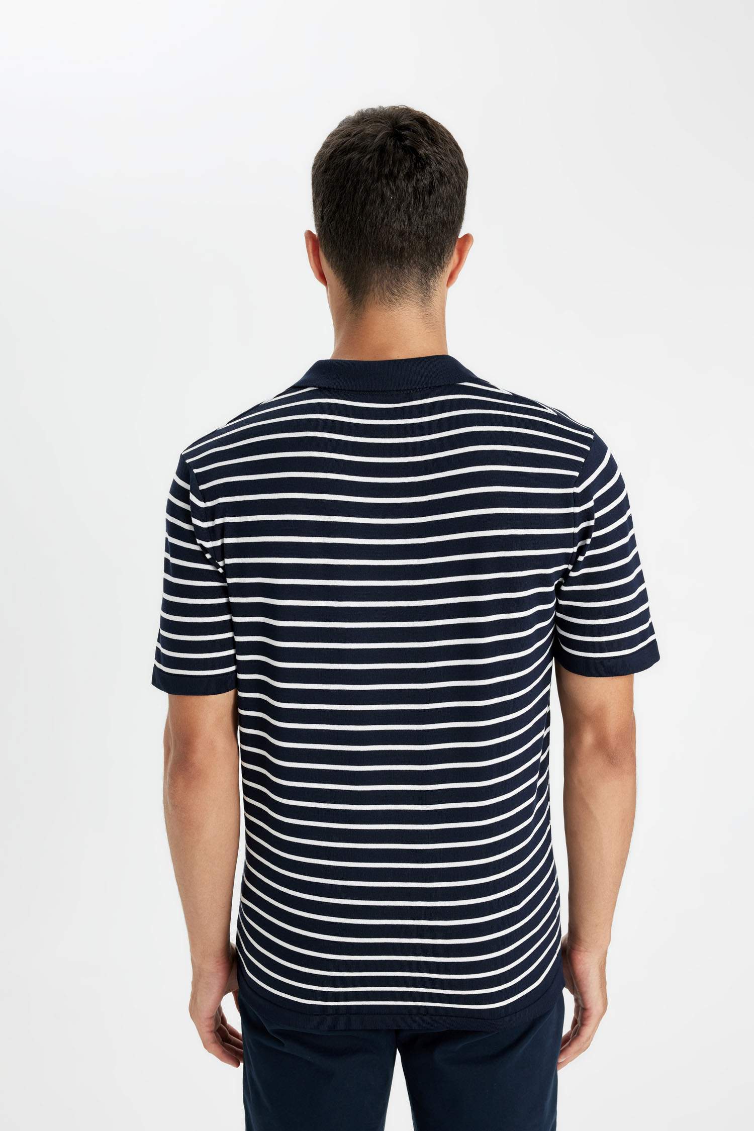 Standard Fit Short Sleeve Striped Polo Shirt