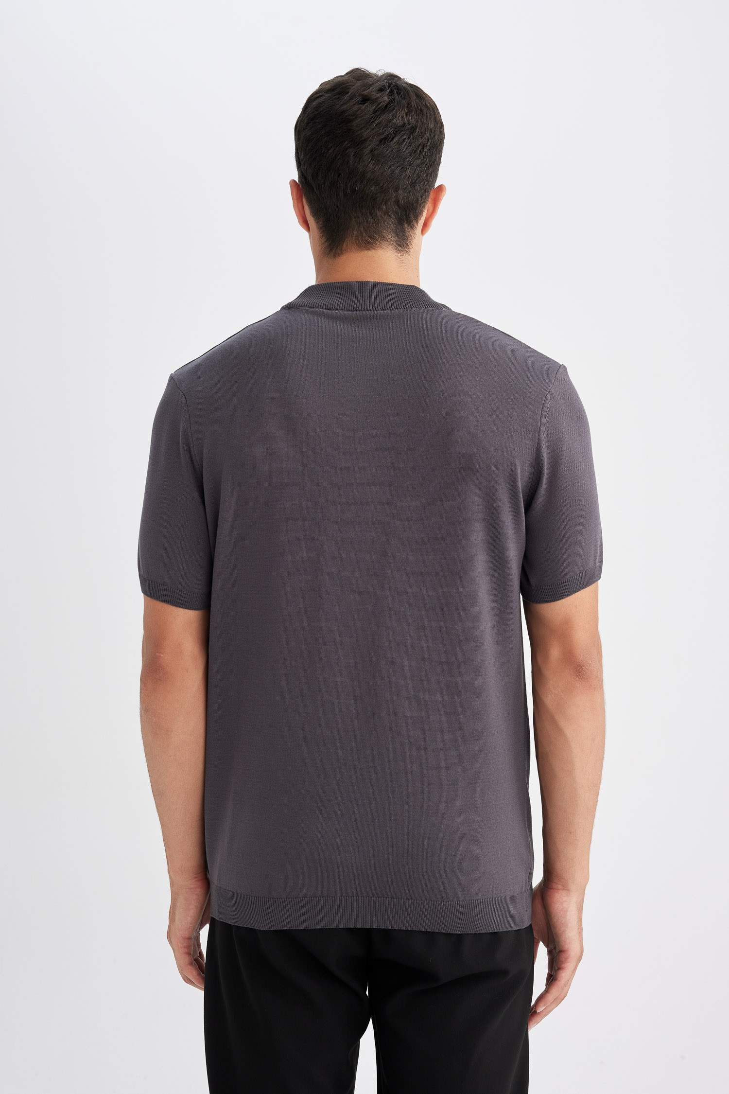 Standart Fit Bisiklet Yaka Triko Kısa Kollu Tişört