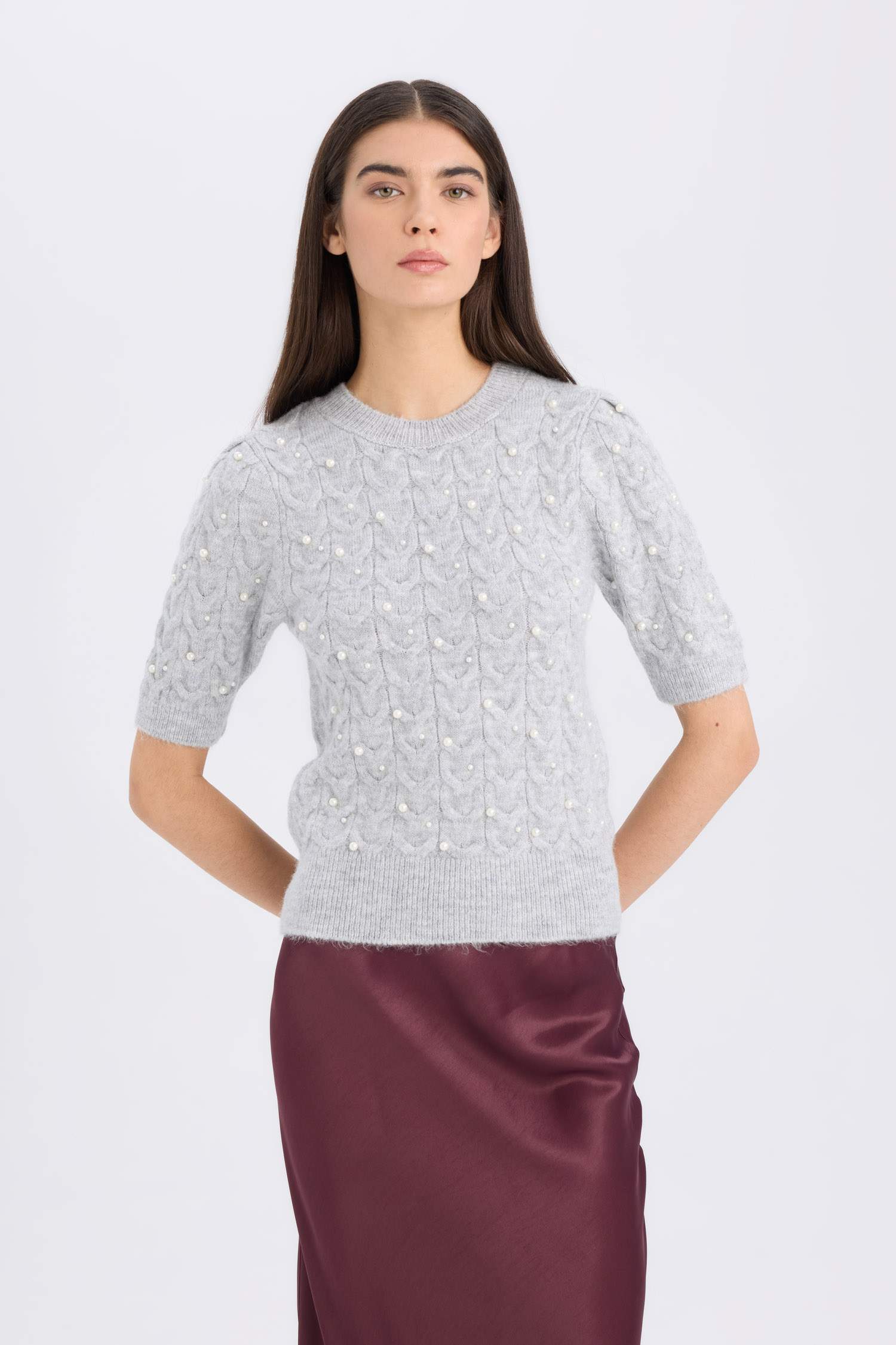 Regular Fit Crew Neck Basic Half Sleeve Knitwear Pullover