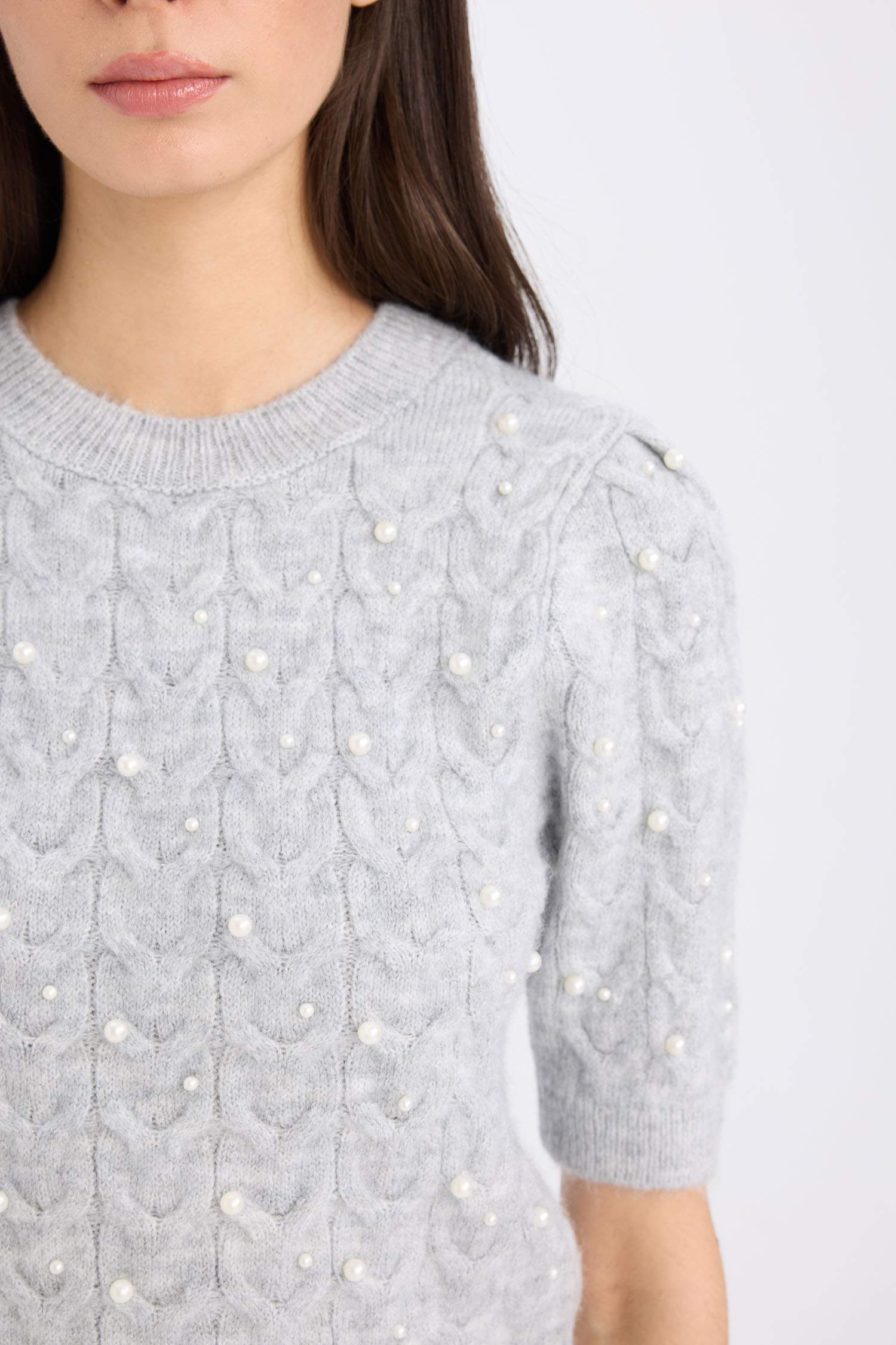 Regular Fit Crew Neck Basic Half Sleeve Knitwear Pullover