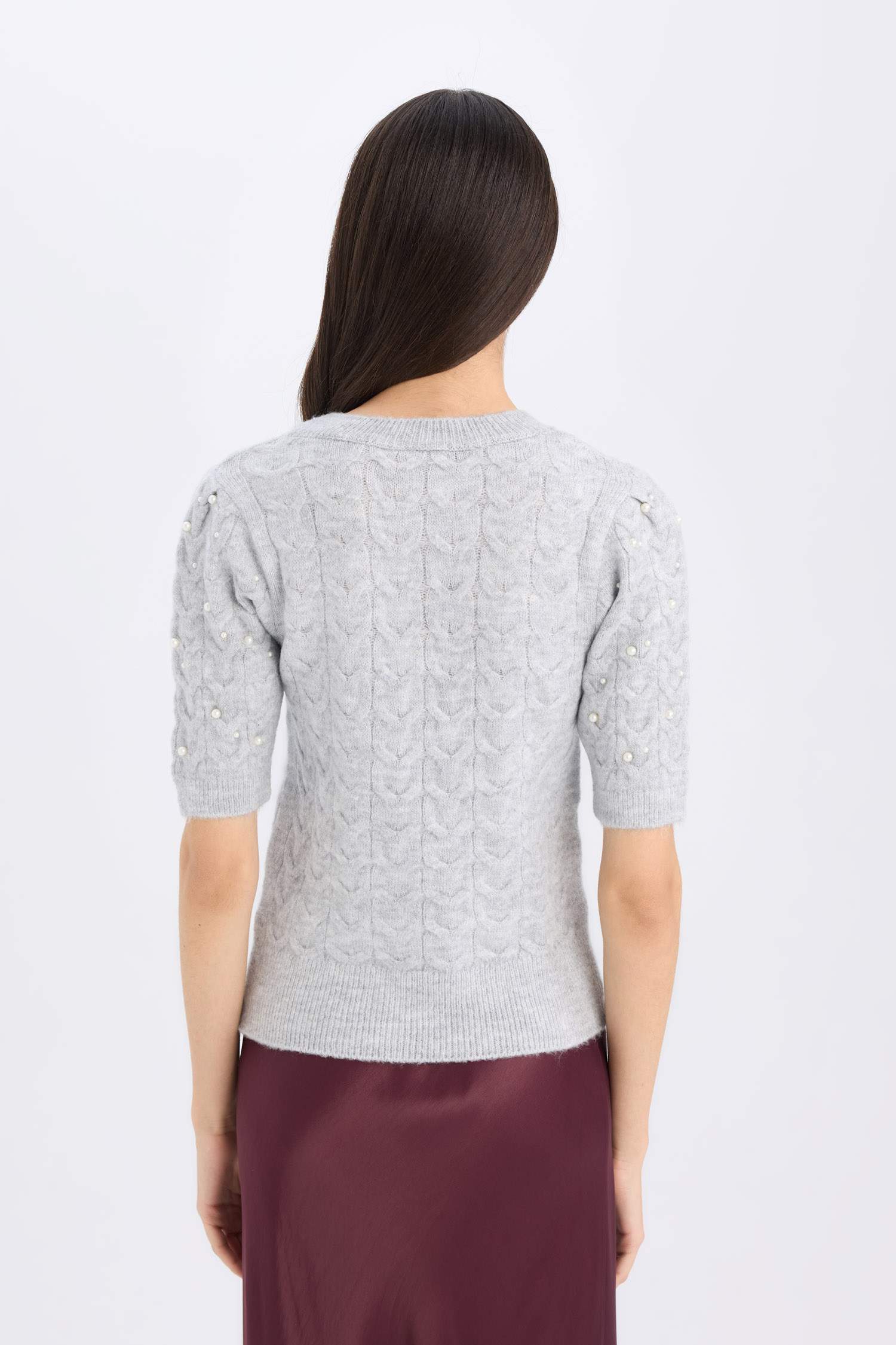 Regular Fit Crew Neck Basic Half Sleeve Knitwear Pullover