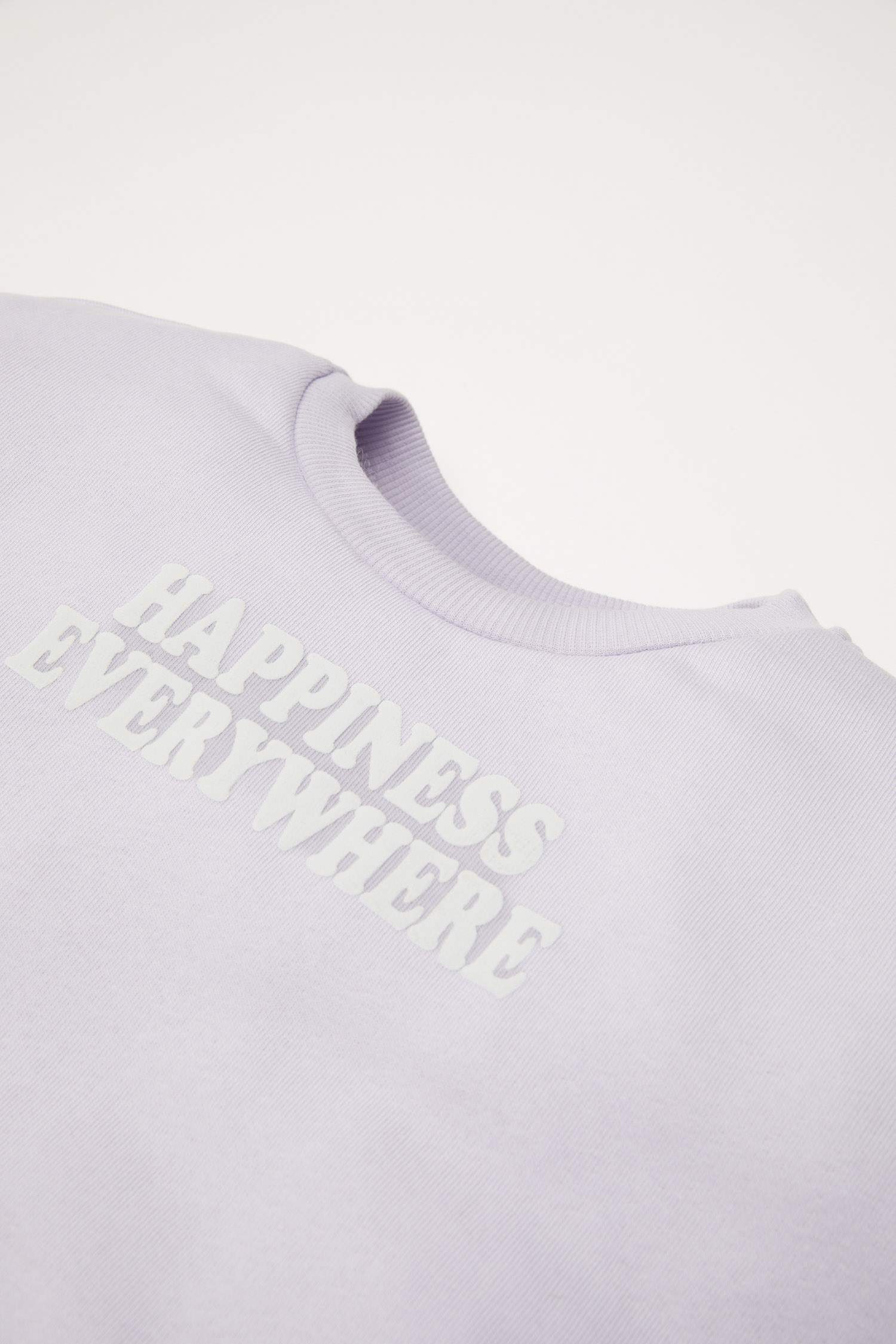 Kız Bebek 2'li Takım Baskılı Sweatshirt Beli Lastikli Jogger Eşofman Altı