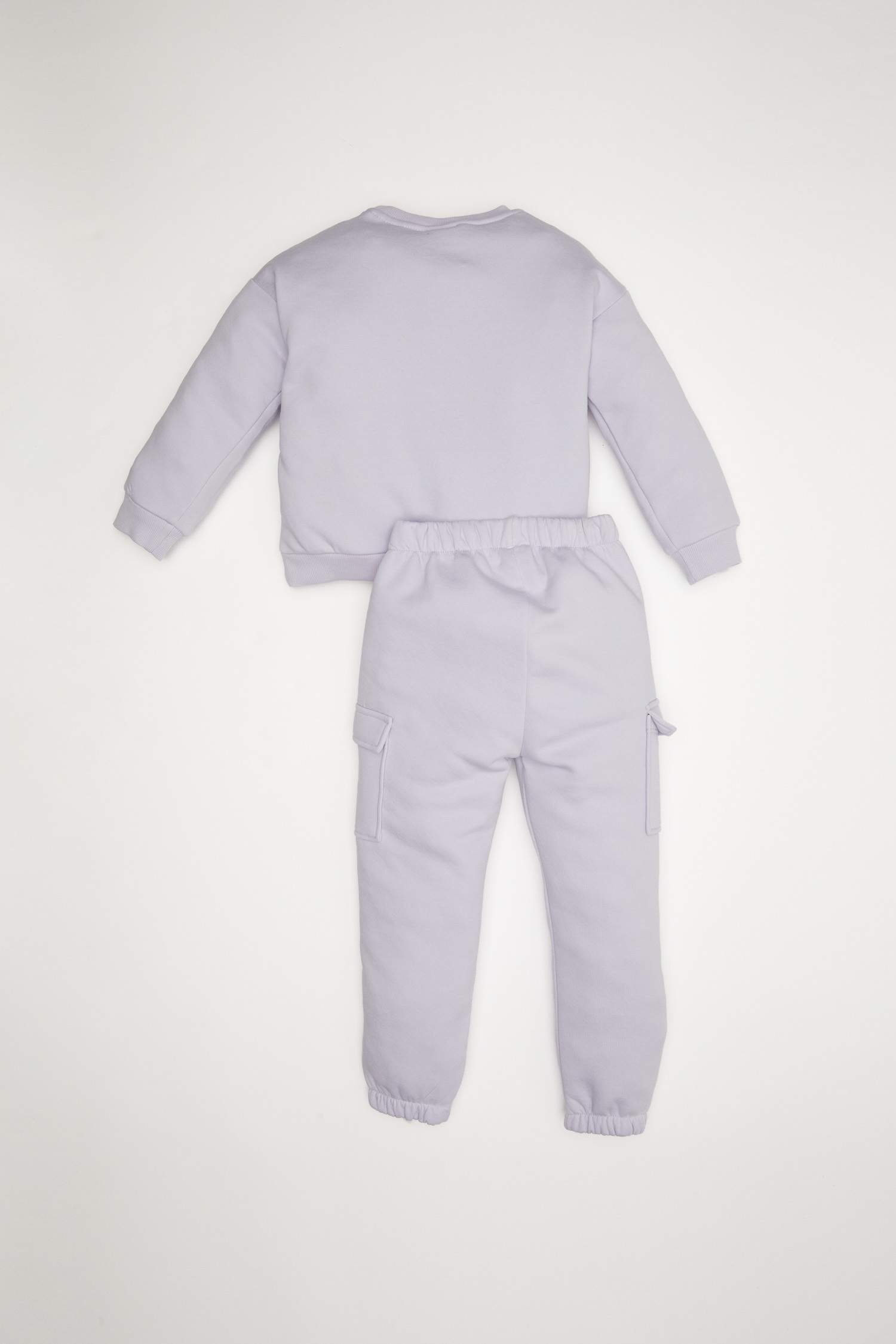 Kız Bebek 2'li Takım Baskılı Sweatshirt Beli Lastikli Jogger Eşofman Altı