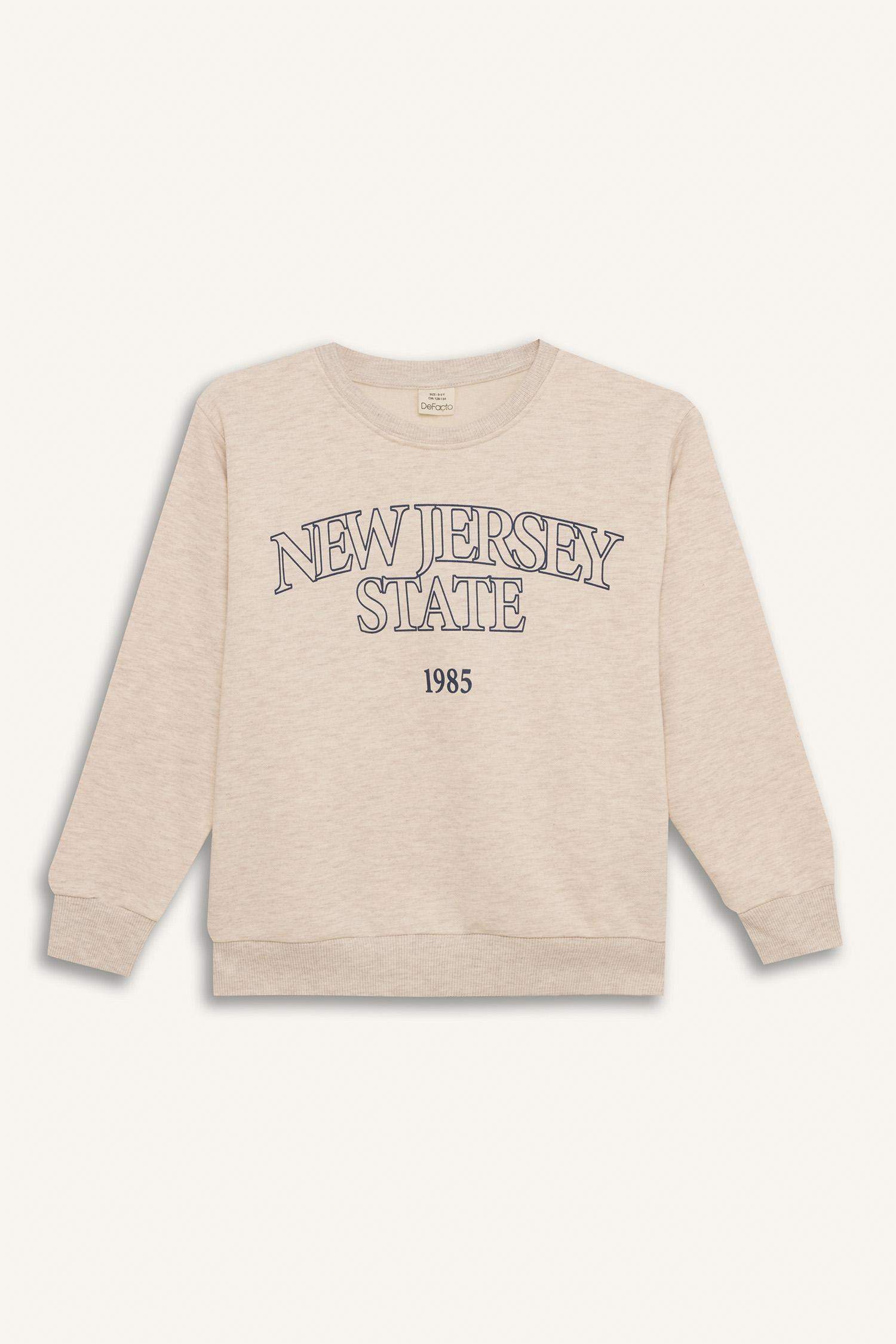 Erkek Çocuk Bisiklet Yaka Baskılı Sweatshirt