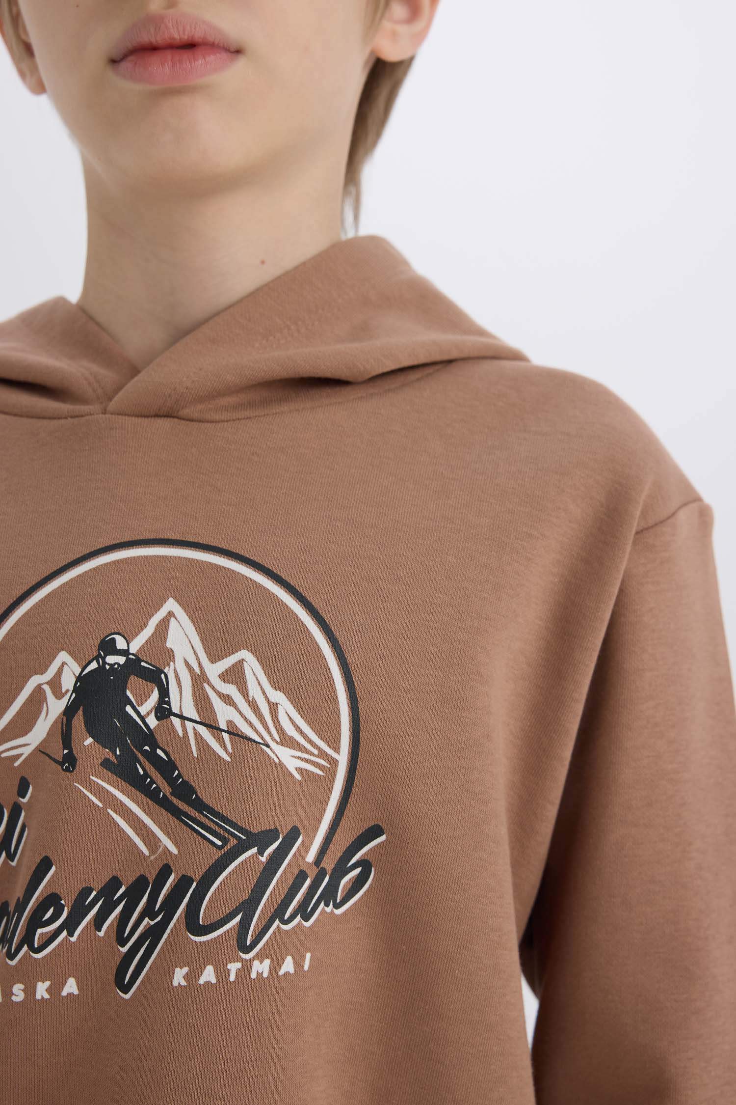 Erkek Çocuk Kapüşonlu Baskılı Sweatshirt