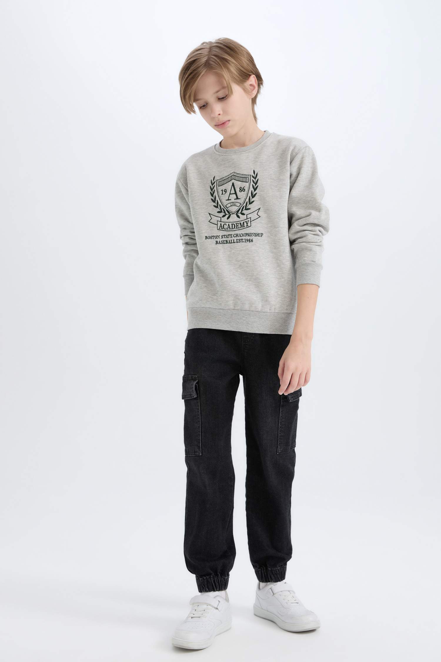Boy Regular Fit Crew Neck Printed Sweatshirt