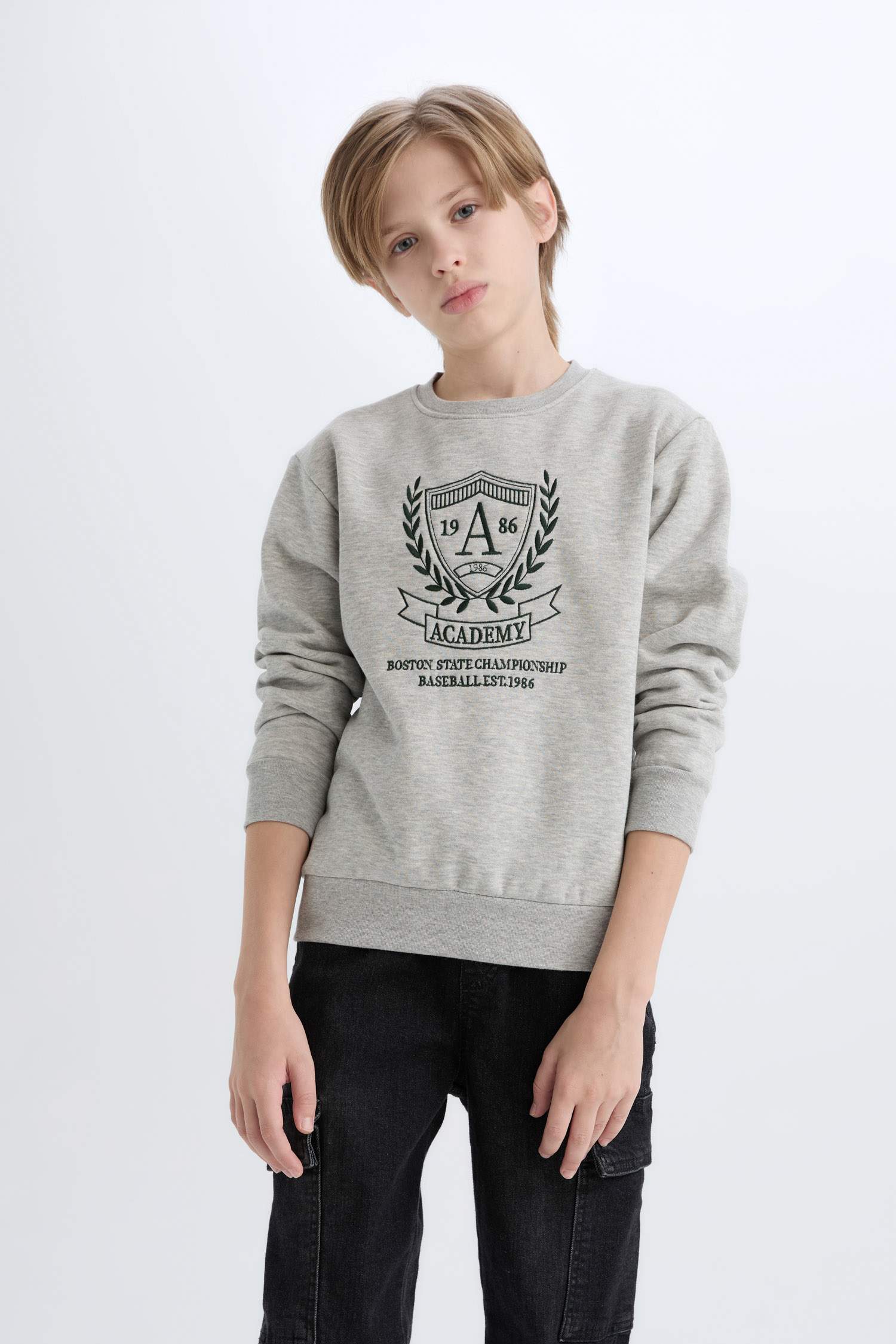 Boy Regular Fit Crew Neck Printed Sweatshirt
