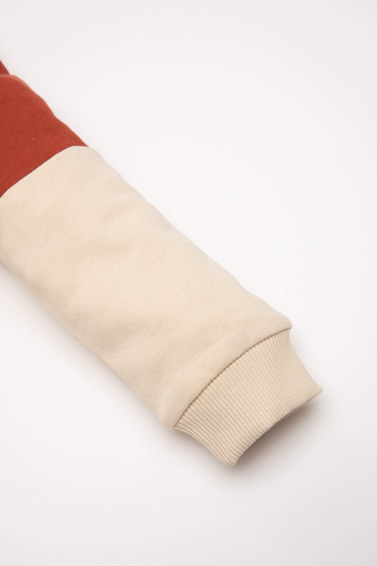 Erkek Bebek  Bisiklet Yaka Renk Bloklu İçi Yumuşak Tüylü Sweatshirt