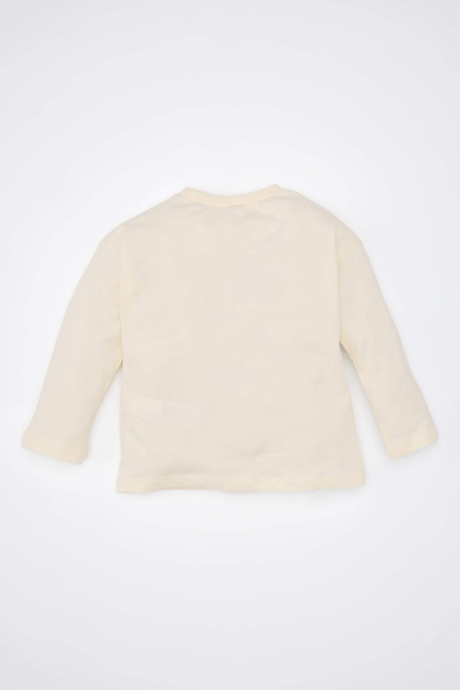 Kız Bebek Bisiklet Yaka Yılbaşı Temalı Uzun Kollu Tişört