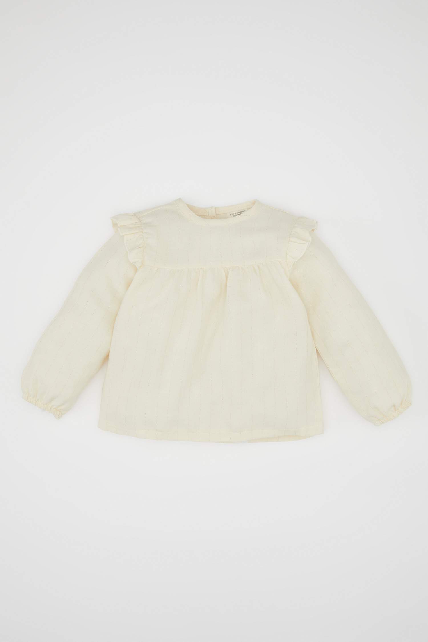 Kız Bebek Bisiklet Yaka Twill Uzun Kollu Gömlek