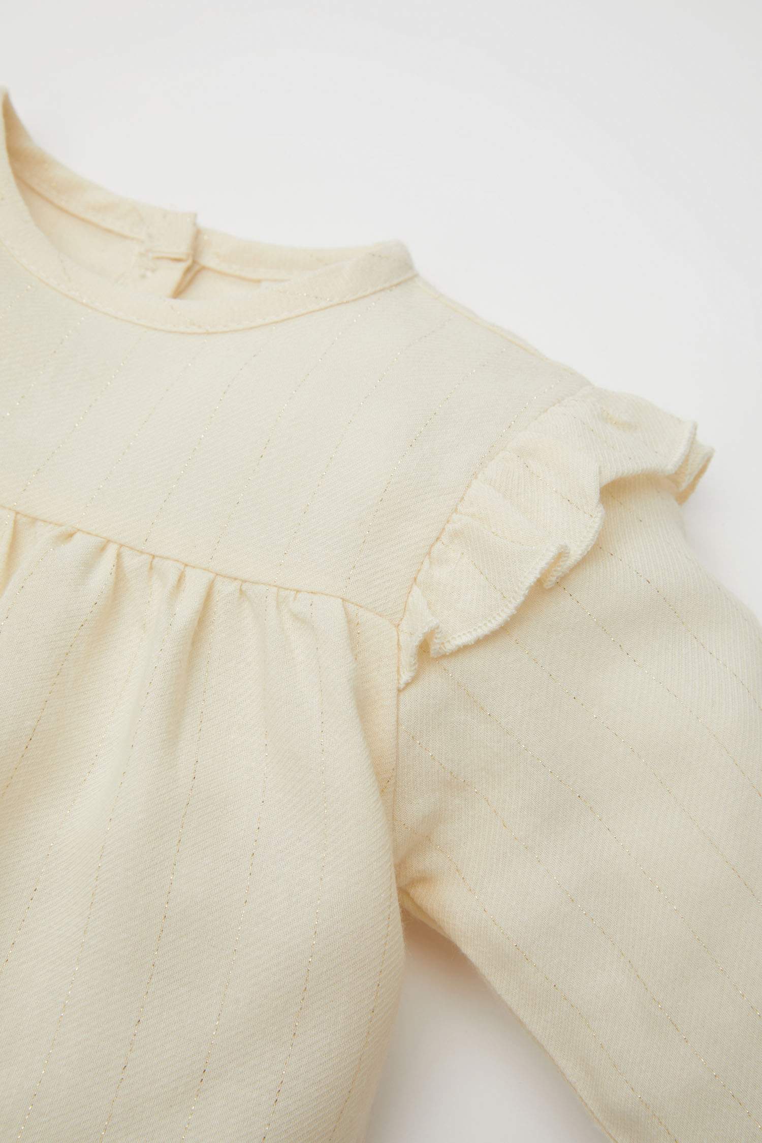 Kız Bebek Bisiklet Yaka Twill Uzun Kollu Gömlek