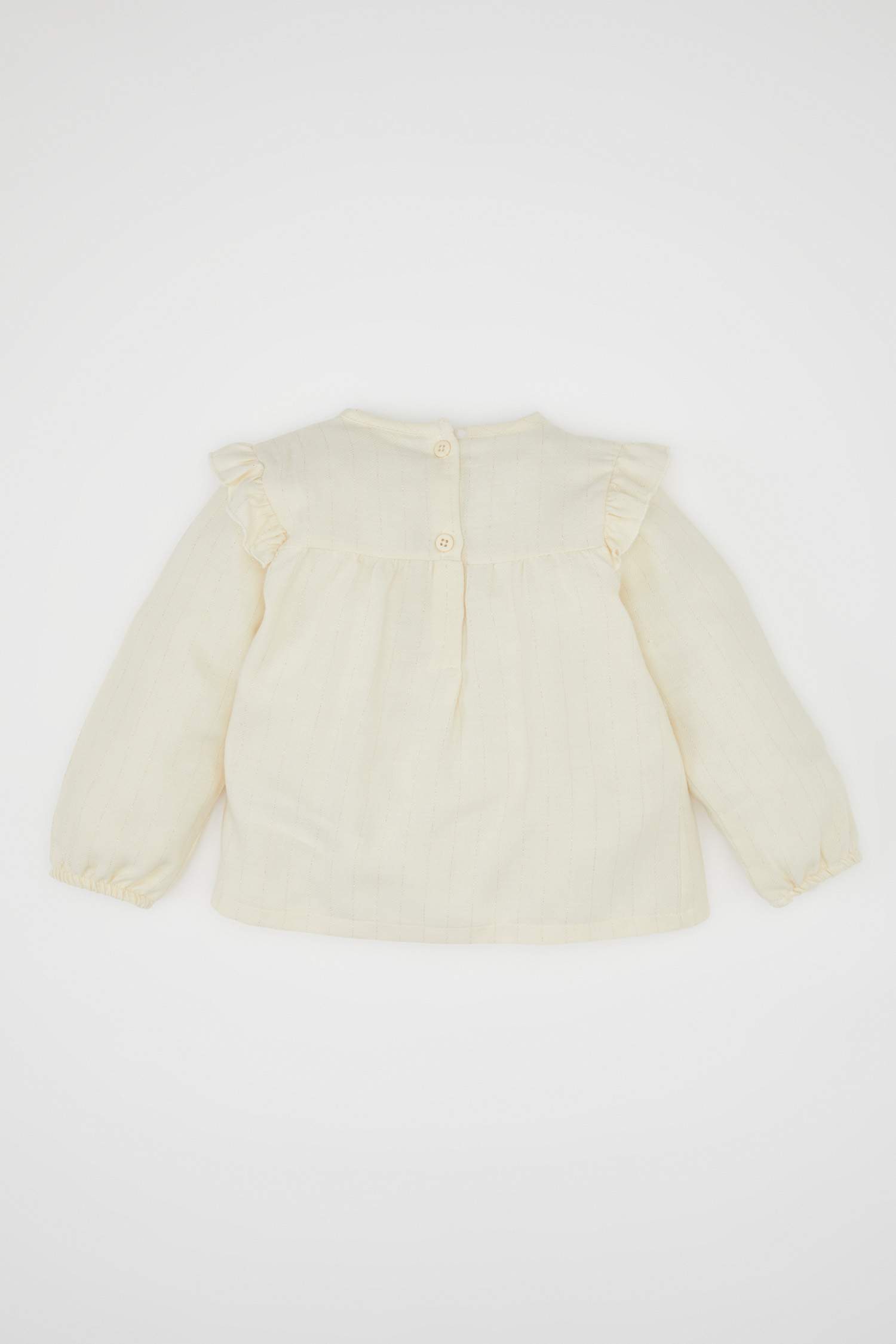 Kız Bebek Bisiklet Yaka Twill Uzun Kollu Gömlek