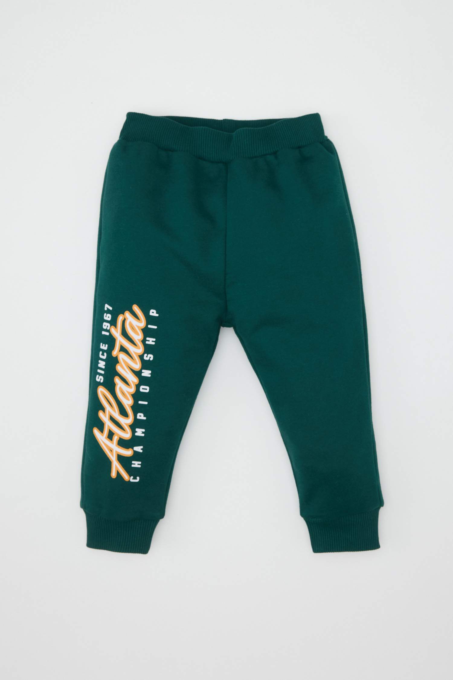 Erkek Bebek 2'li Takım Baskılı Kapüşonlu Sweatshirt Beli Lastikli Eşofman Altı