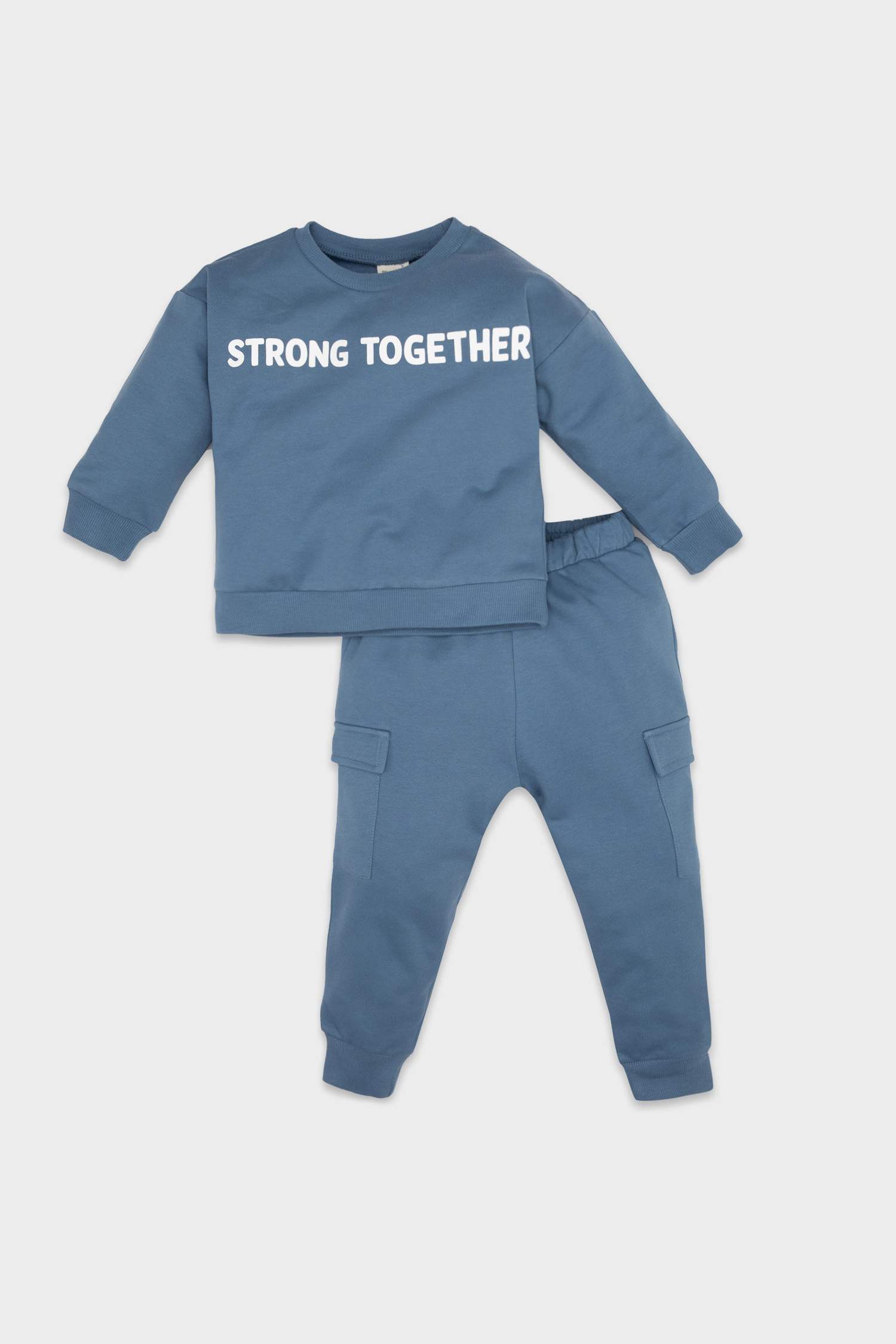 Erkek Bebek 2'li Takım Baskılı Sweatshirt Eşofman Altı