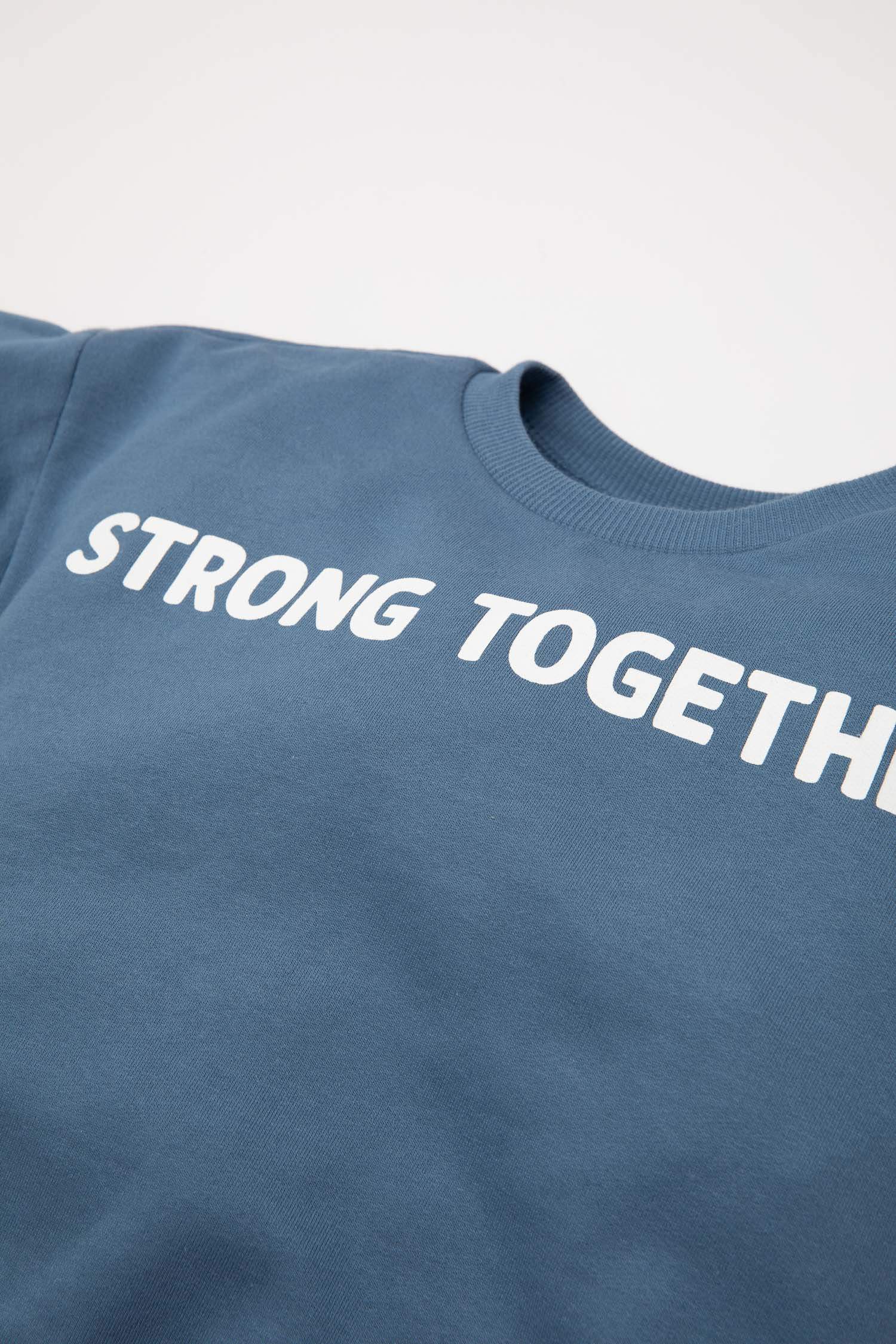 Erkek Bebek 2'li Takım Baskılı Sweatshirt Eşofman Altı