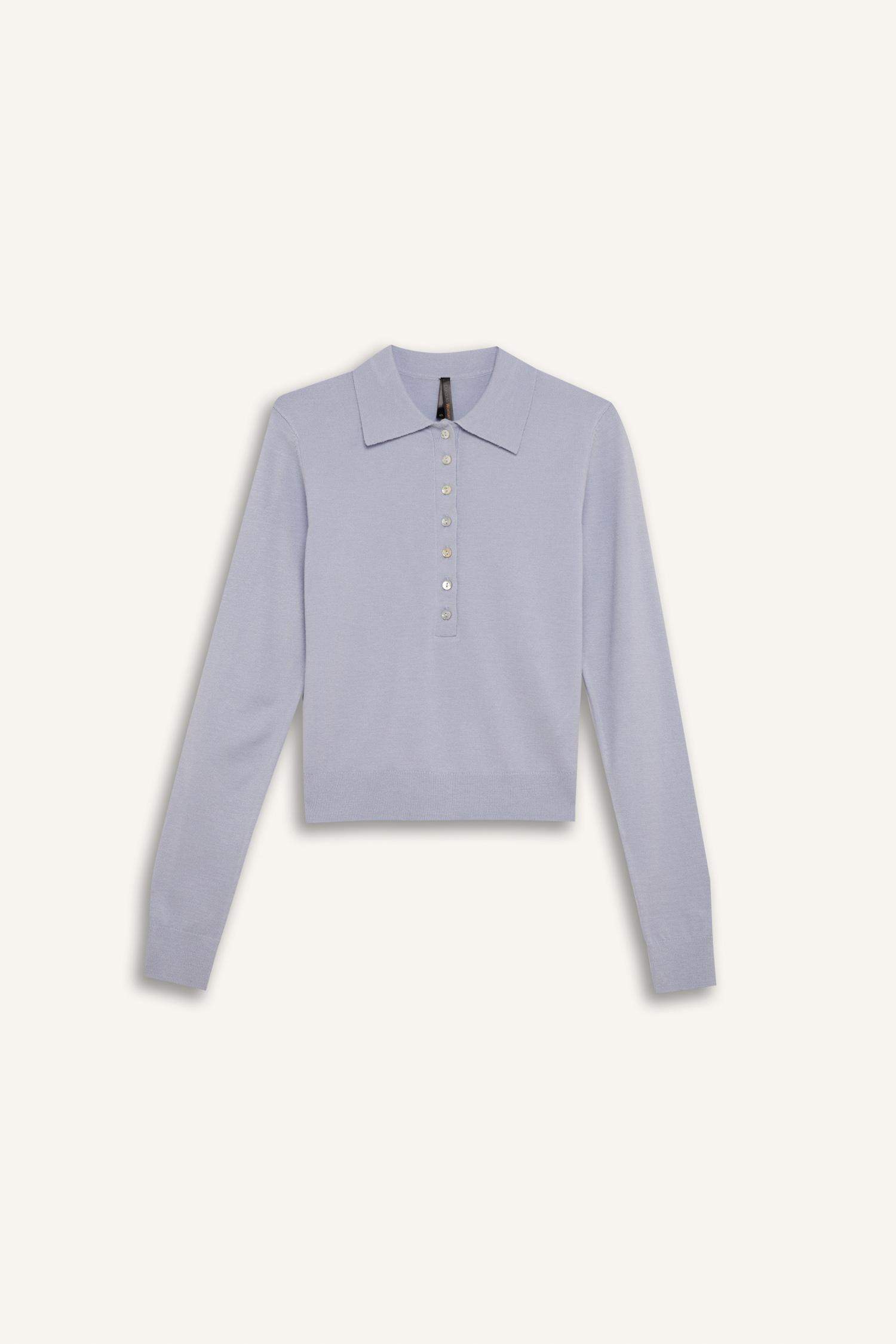 Regular Fit Polo Yaka Basic Düz Triko Kazak