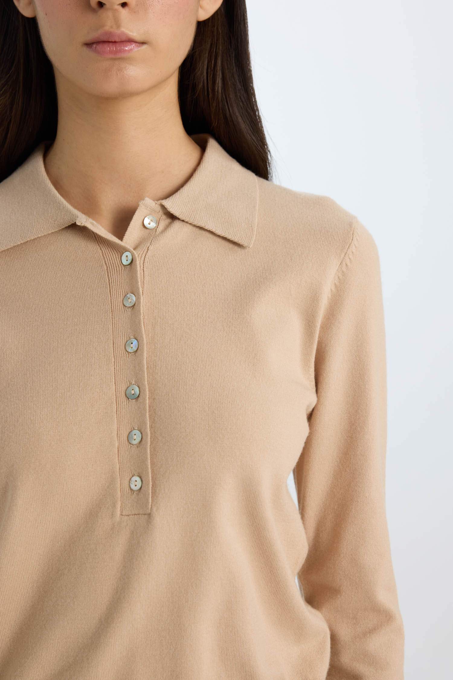 Свитер с воротником поло, регулярный фасон