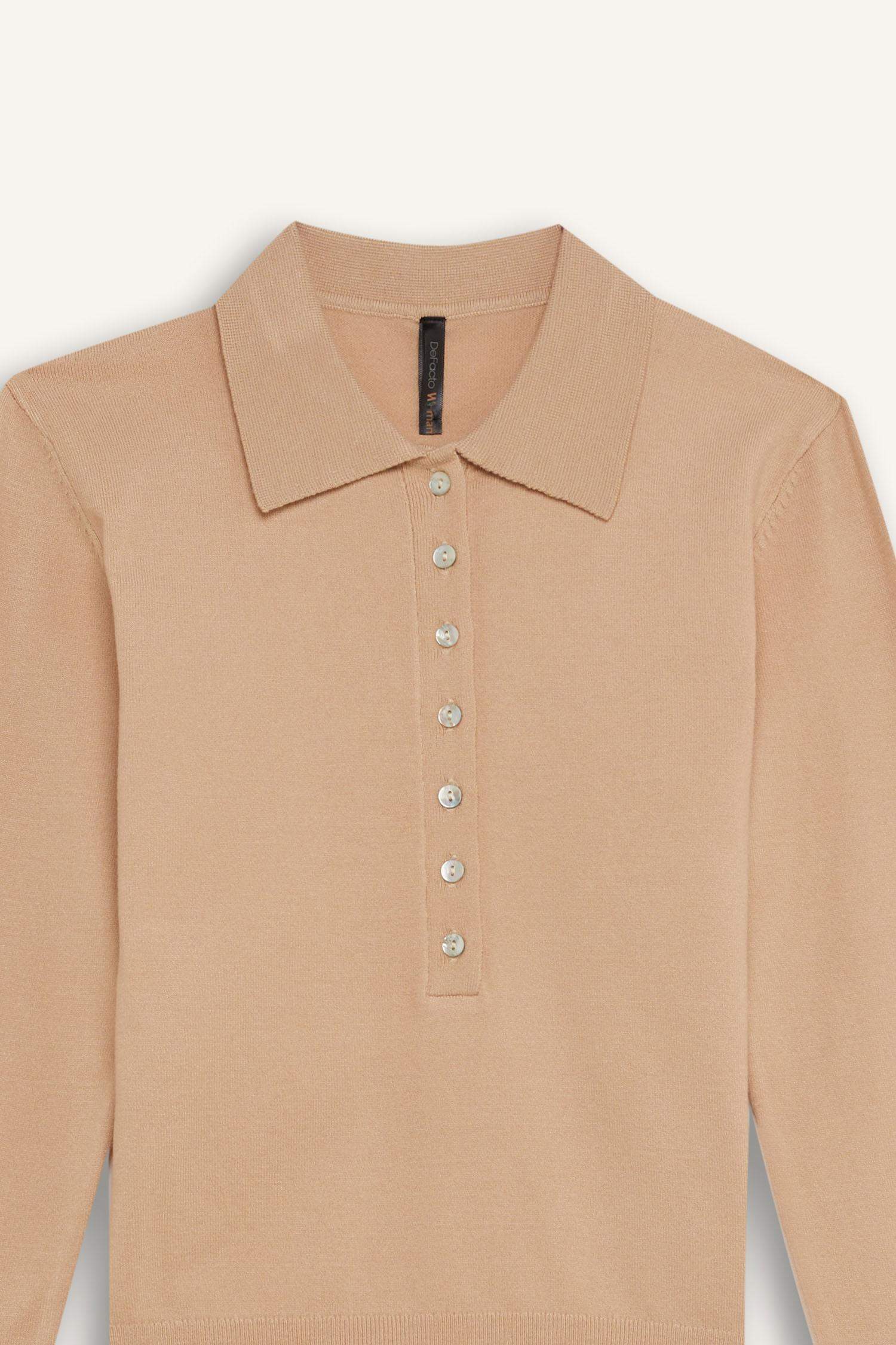 Свитер с воротником поло, регулярный фасон