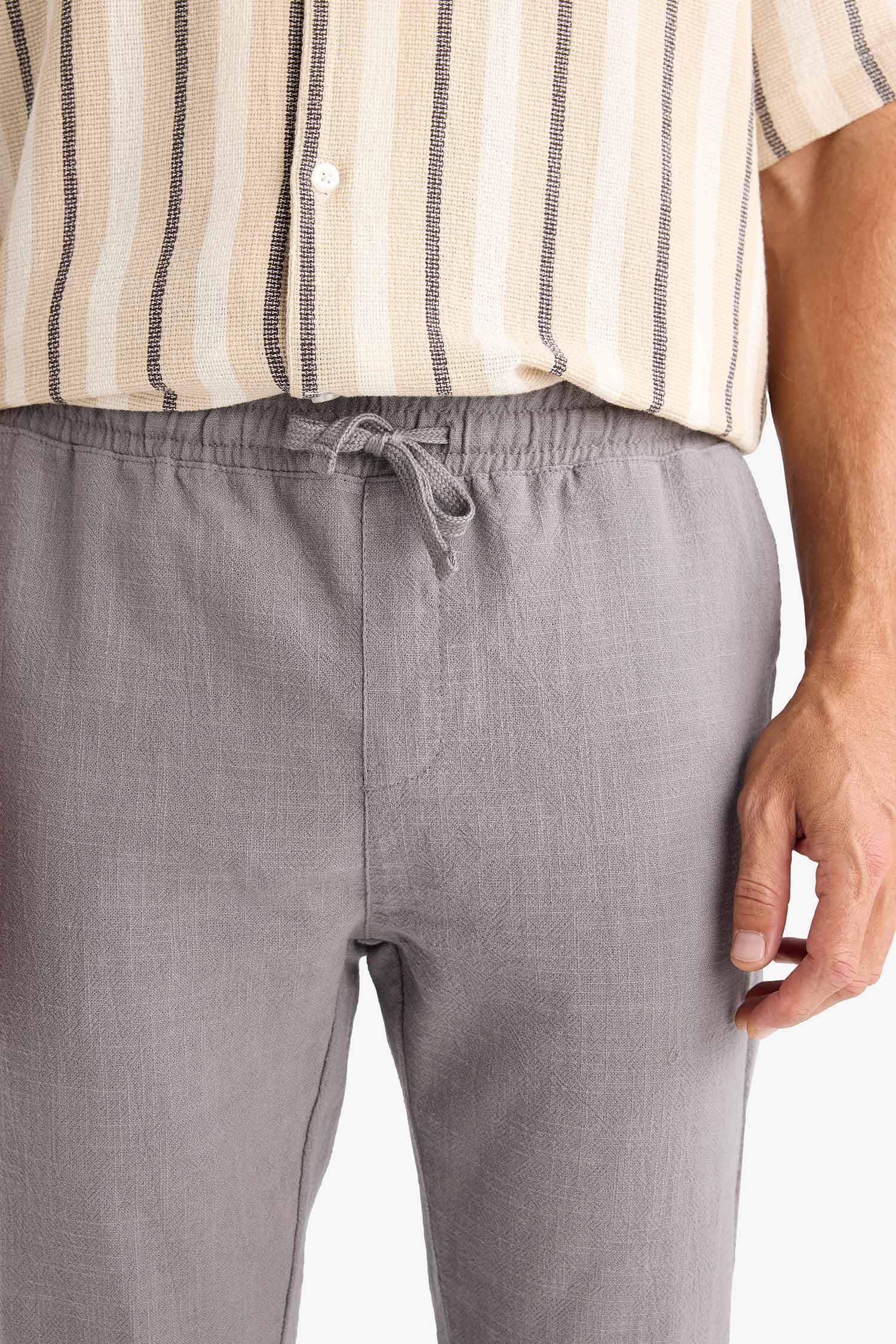 %100 Pamuk Relax Fit Rahat Kesim Yazlık Müslin Kısa Paça Pamuklu Jogger Pantolon