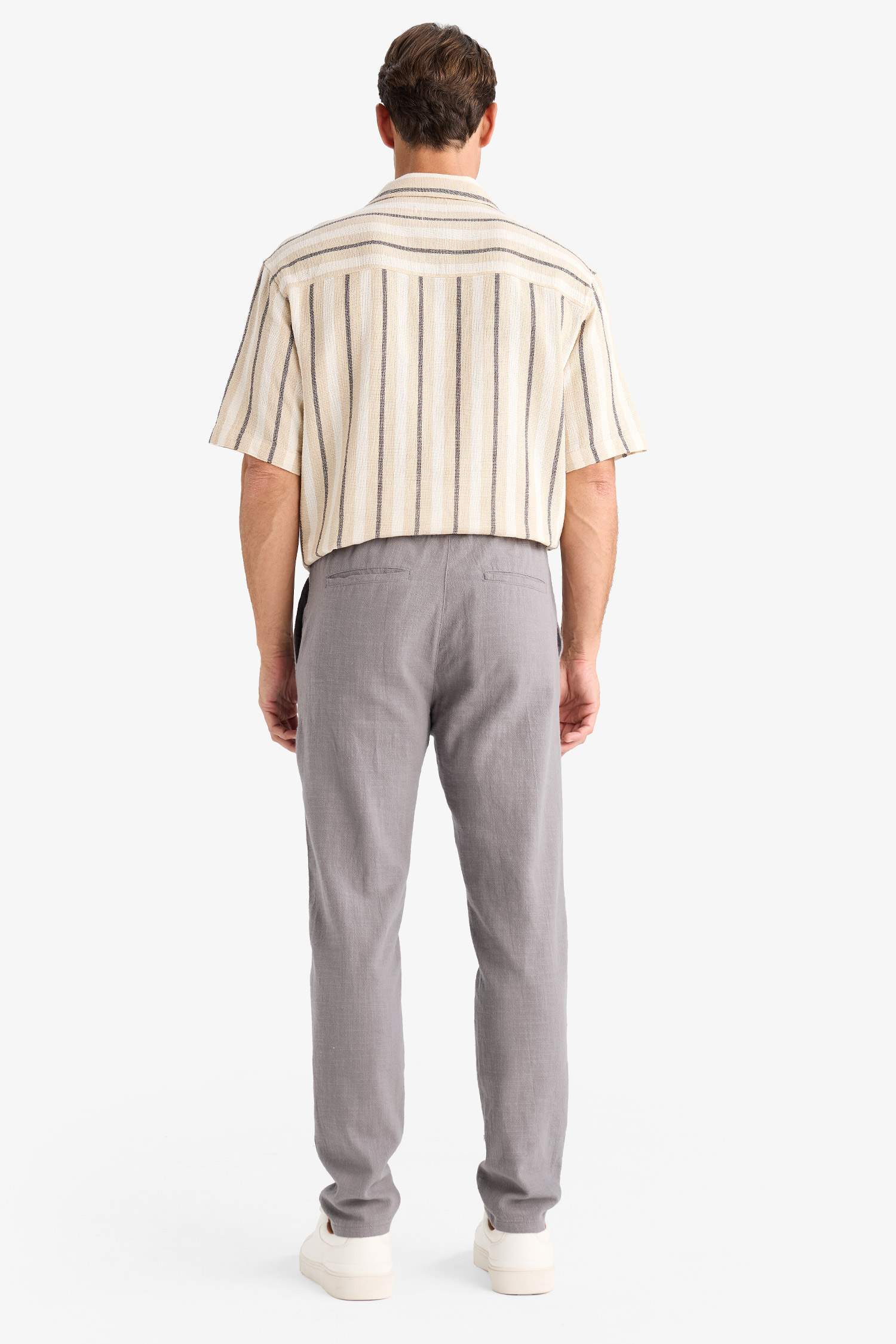 %100 Pamuk Relax Fit Rahat Kesim Yazlık Müslin Kısa Paça Pamuklu Jogger Pantolon