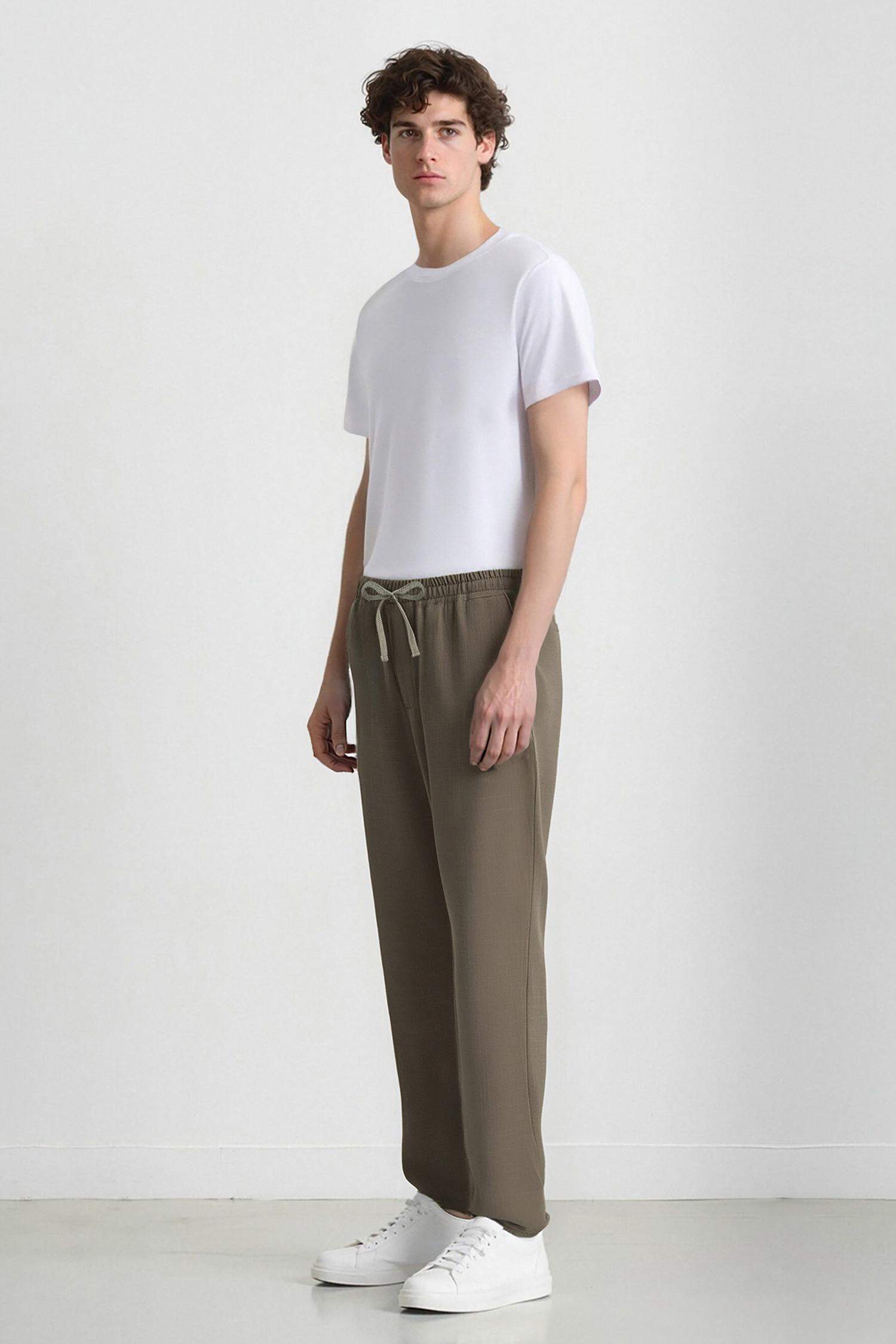 %100 Pamuk Relax Fit Rahat Kesim Yazlık Müslin Kısa Paça Pamuklu Jogger Pantolon