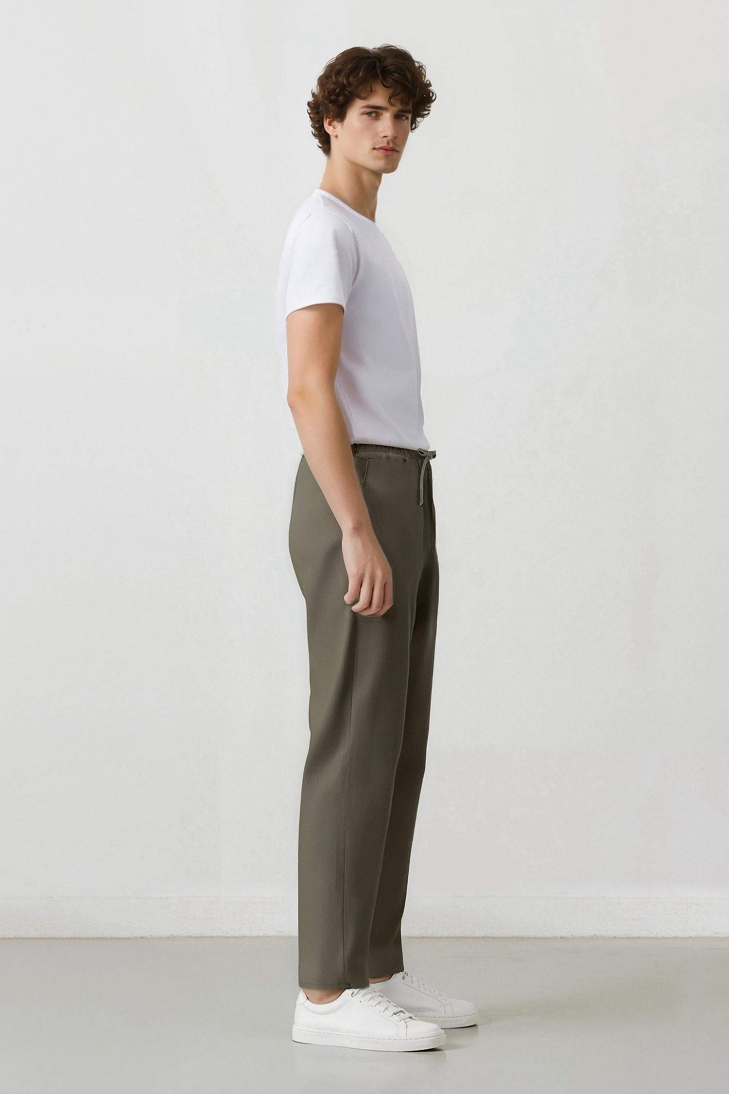 %100 Pamuk Relax Fit Rahat Kesim Yazlık Müslin Kısa Paça Pamuklu Jogger Pantolon