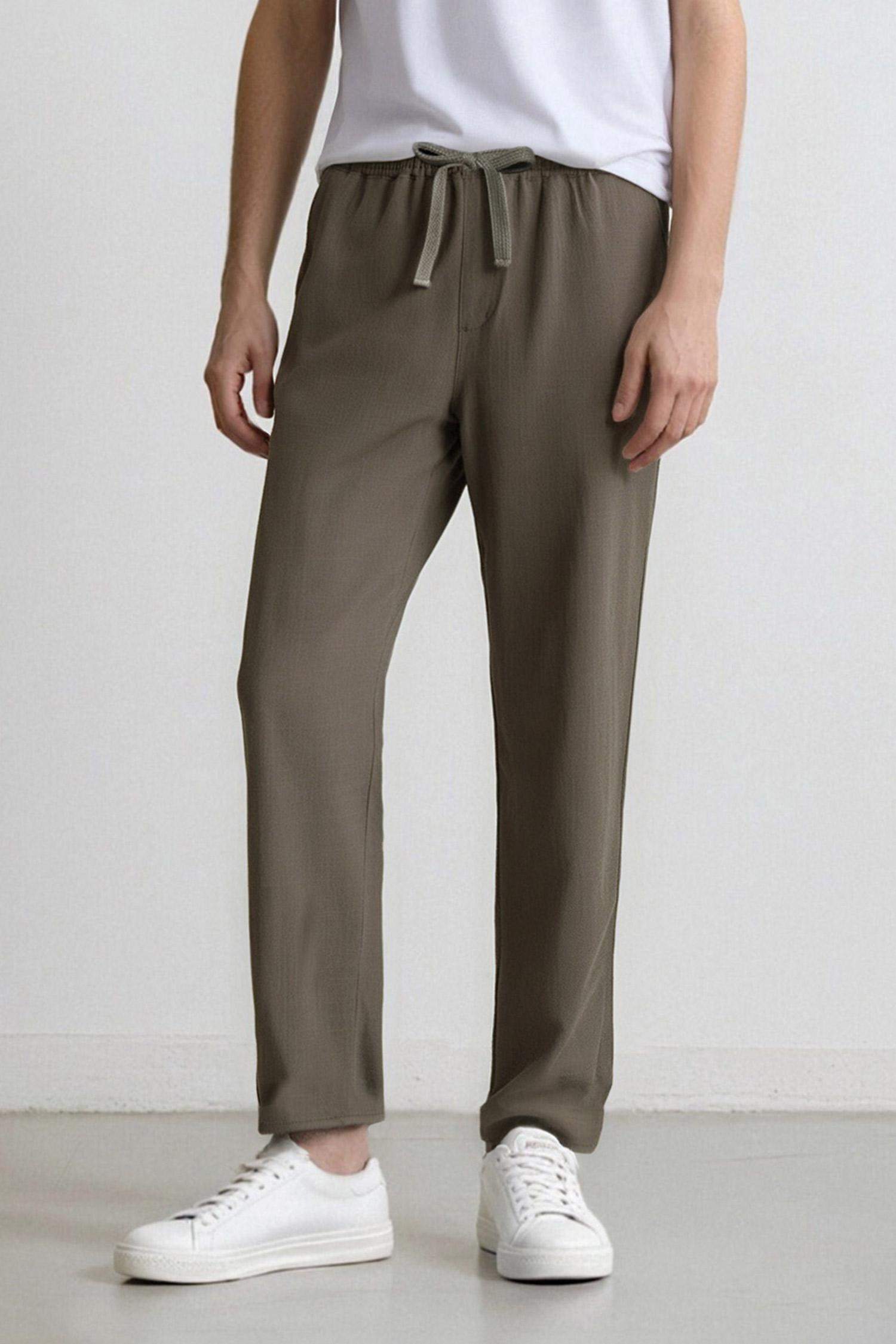 %100 Pamuk Relax Fit Rahat Kesim Yazlık Müslin Kısa Paça Pamuklu Jogger Pantolon