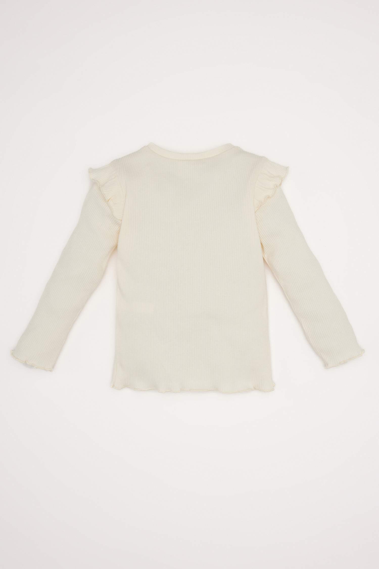 تيشيرت بيبي بناتي كم طويل مضلع قصة عادية بياقة مستديرة