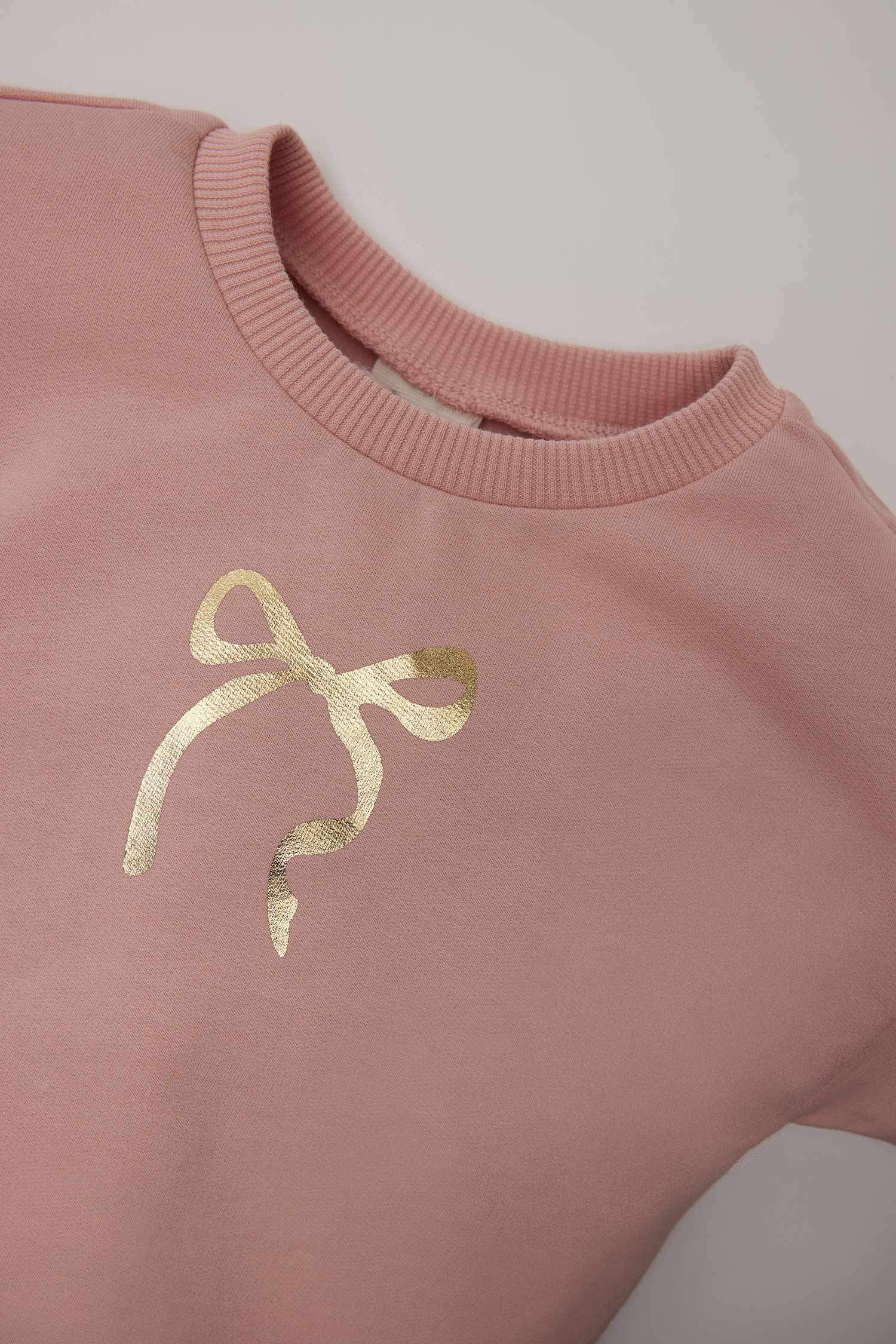 Ensemble Sweatshirt à col rond avec imprimé et jupe en tulle pour bébé fille