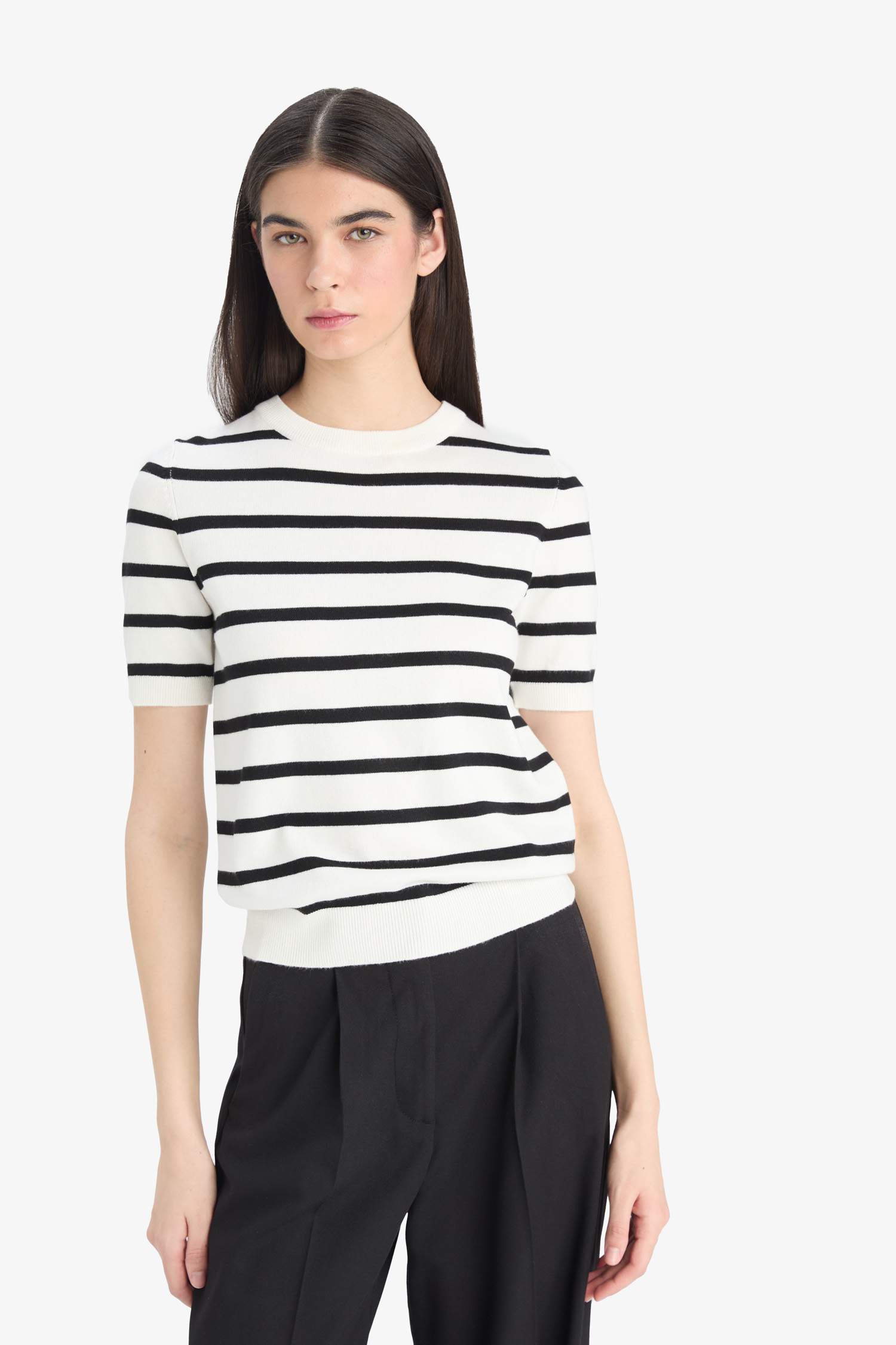 Regular Fit Crew Neck Striped Pullover