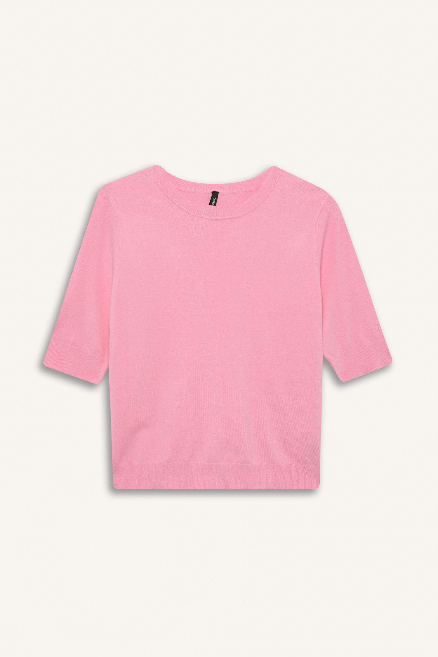 Regular Fit Bisiklet Yaka Basic Düz Kısa Kollu Triko Kazak