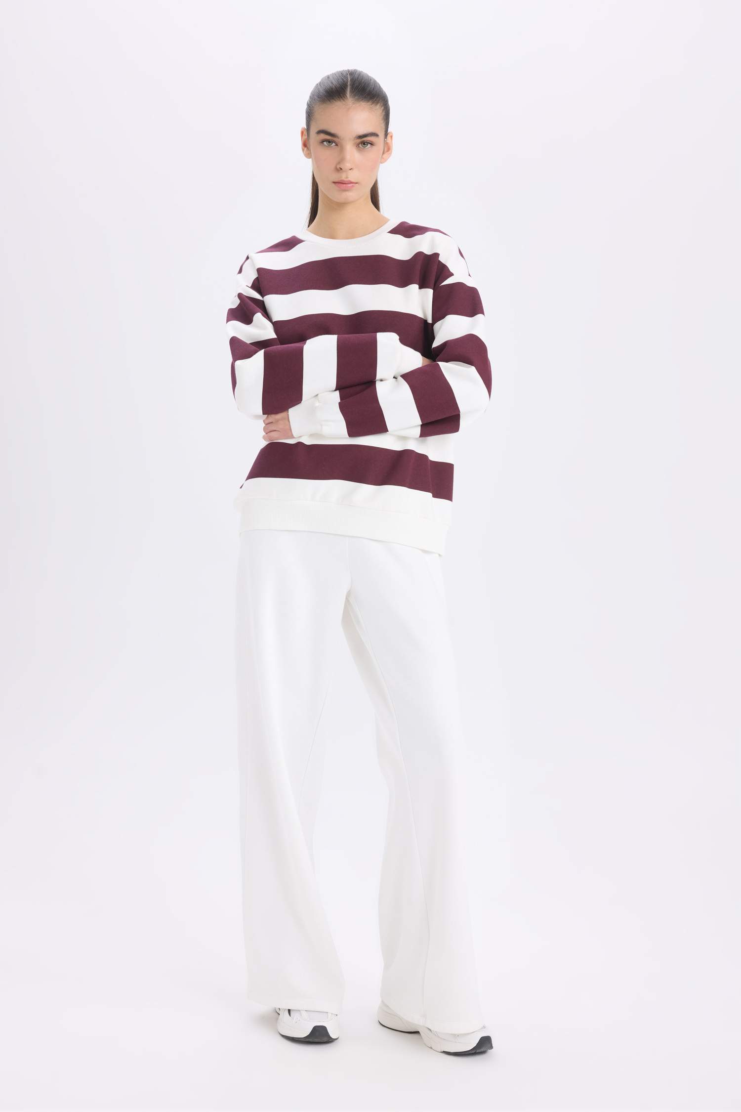 Standart Fit Jogger Kalın Kışlık Eşofman Altı Basic Düz Beli Lastikli Geniş Paça Uzun Boy