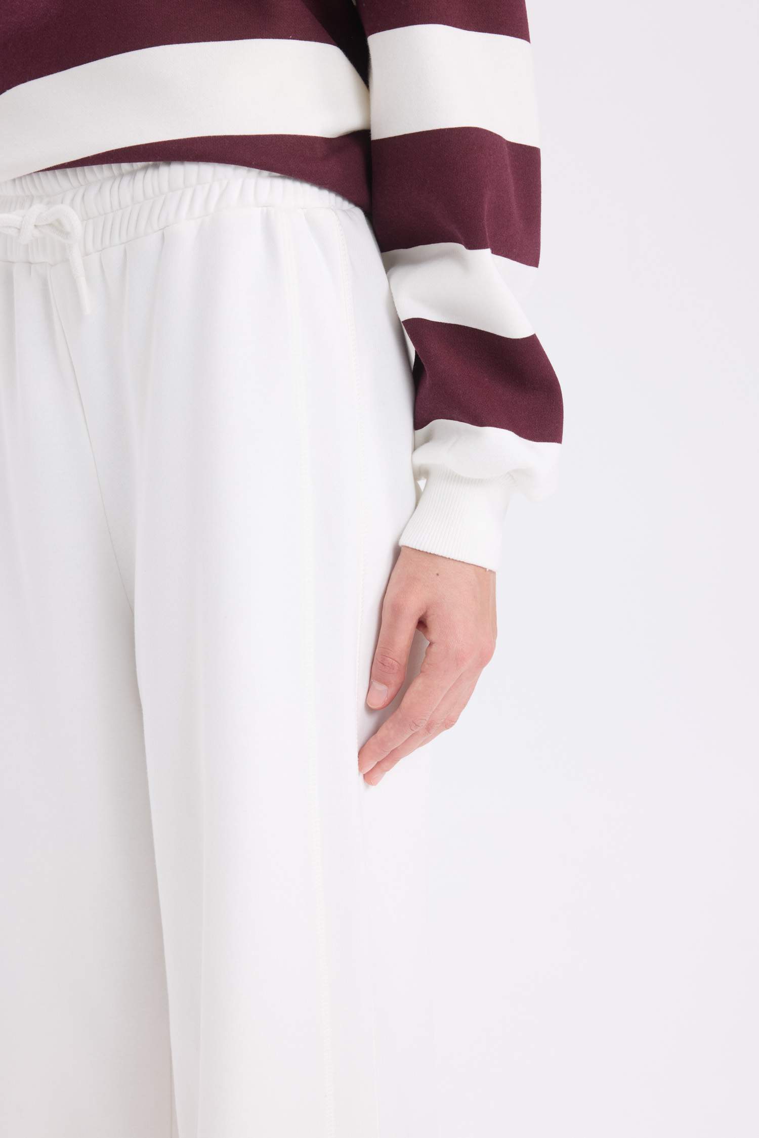 Standart Fit Jogger Kalın Kışlık Eşofman Altı Basic Düz Beli Lastikli Geniş Paça Uzun Boy