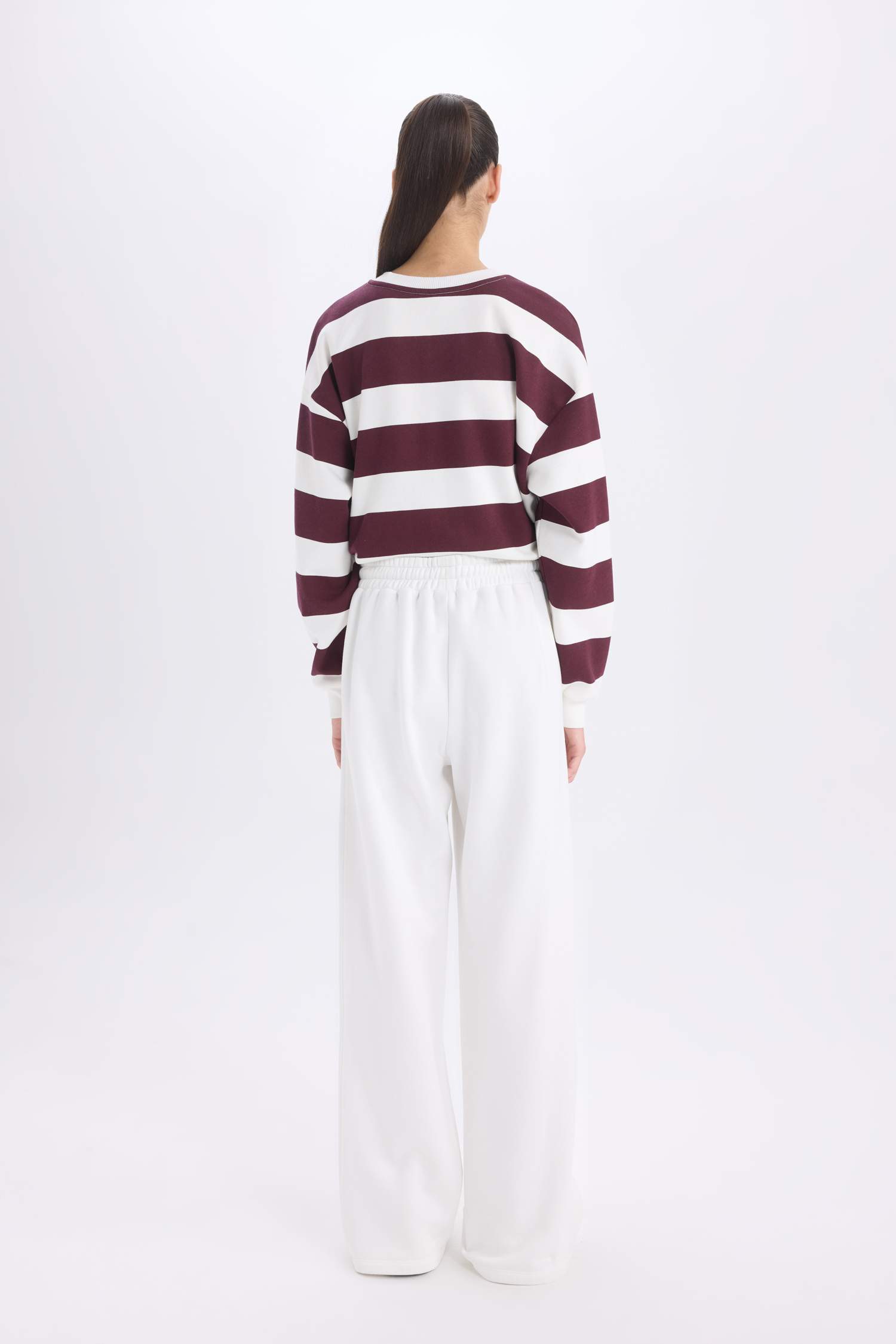 Standart Fit Jogger Kalın Kışlık Eşofman Altı Basic Düz Beli Lastikli Geniş Paça Uzun Boy