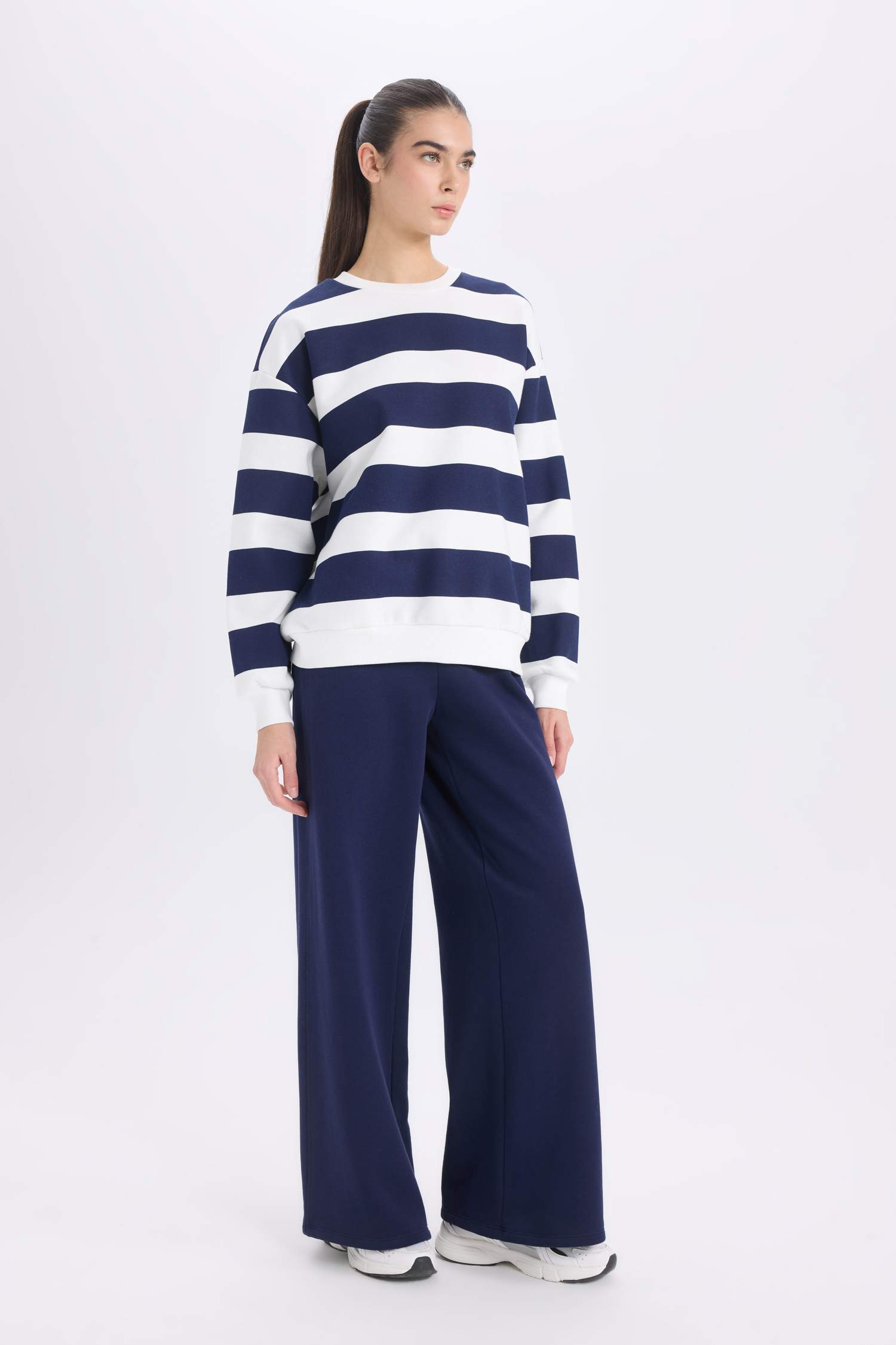 Standart Fit Jogger Kalın Kışlık Eşofman Altı Basic Düz Beli Lastikli Geniş Paça Uzun Boy