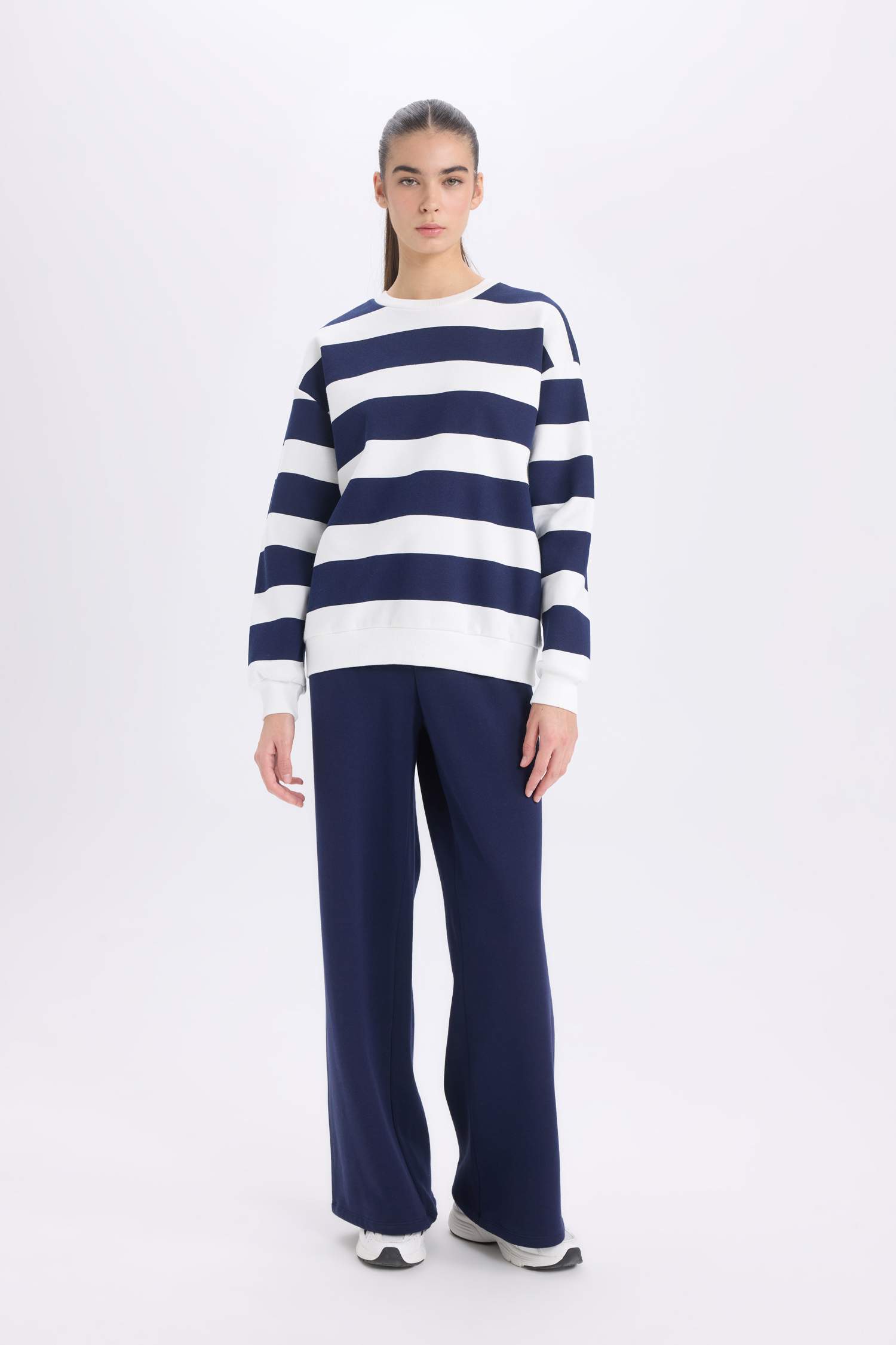 Standart Fit Jogger Kalın Kışlık Eşofman Altı Basic Düz Beli Lastikli Geniş Paça Uzun Boy