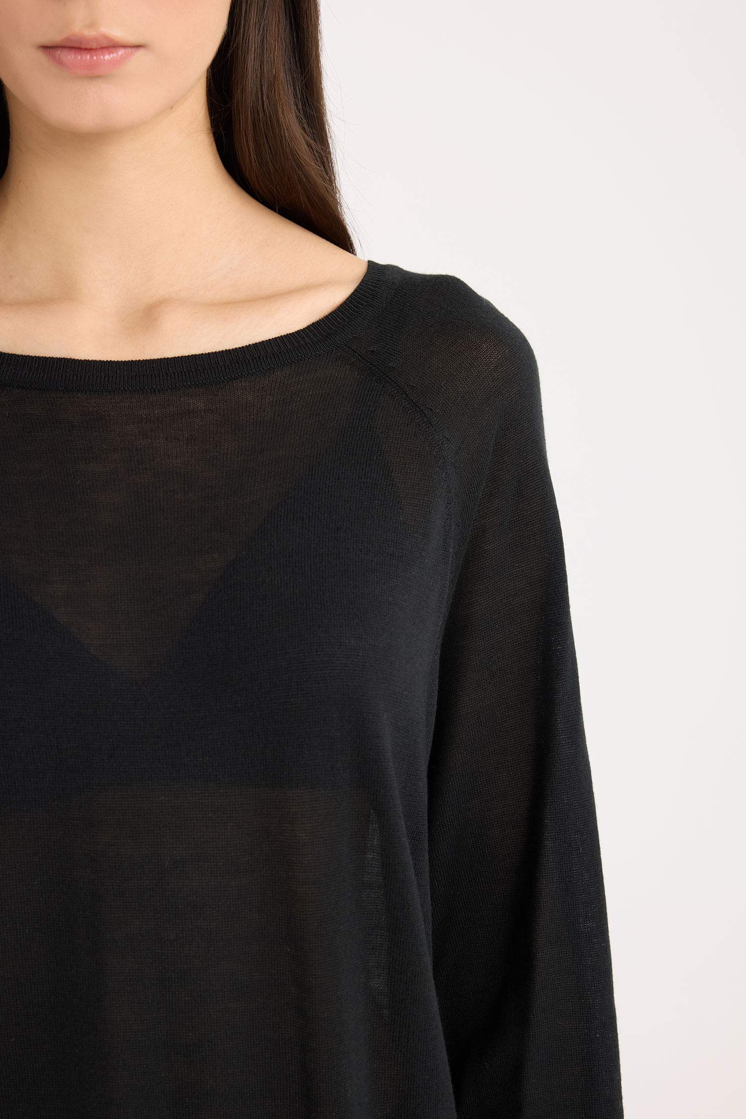 بلوز صوف قصة عادية بياخة مستديرة