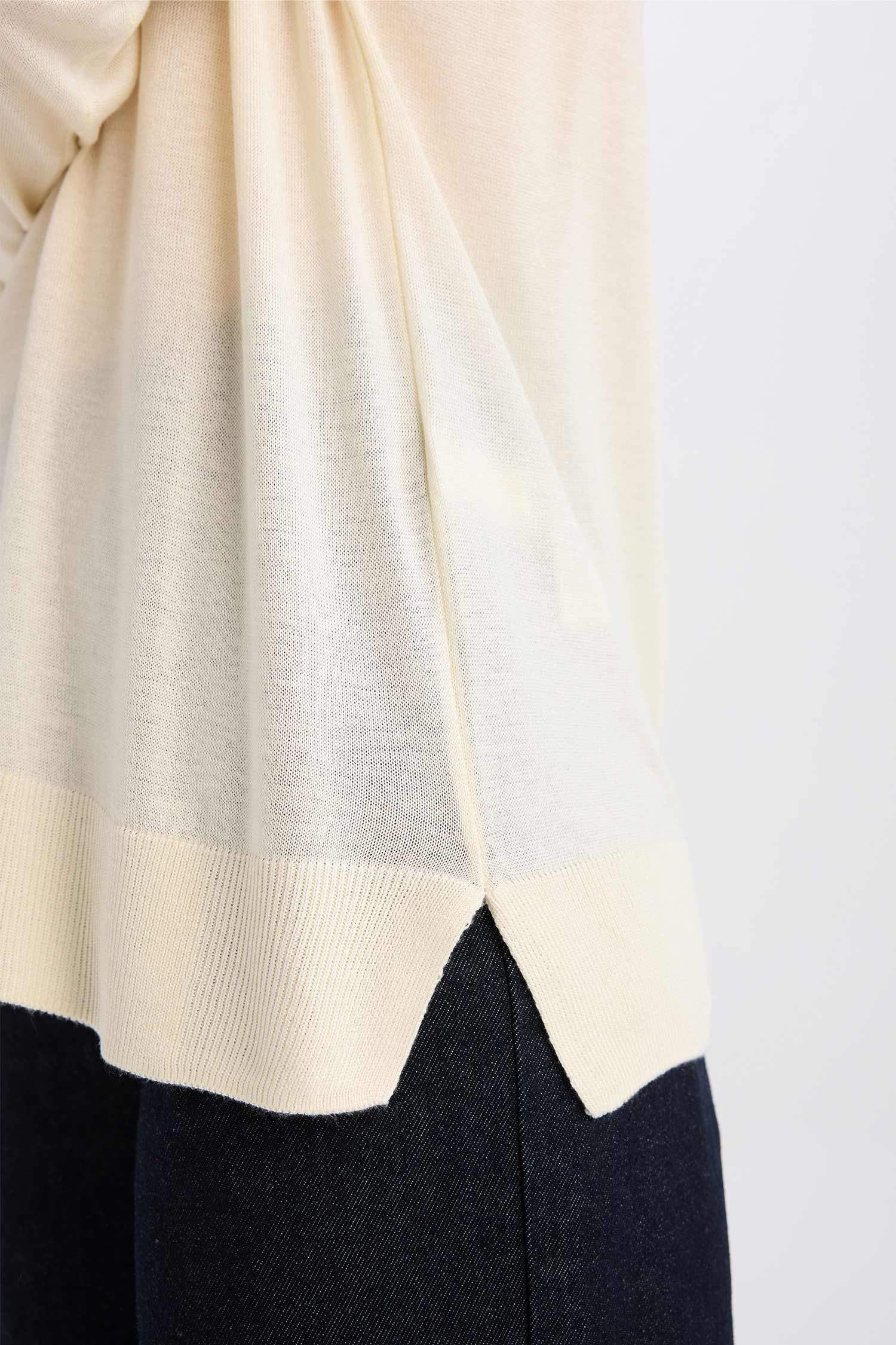 بلوز صوف قصة عادية بياخة مستديرة