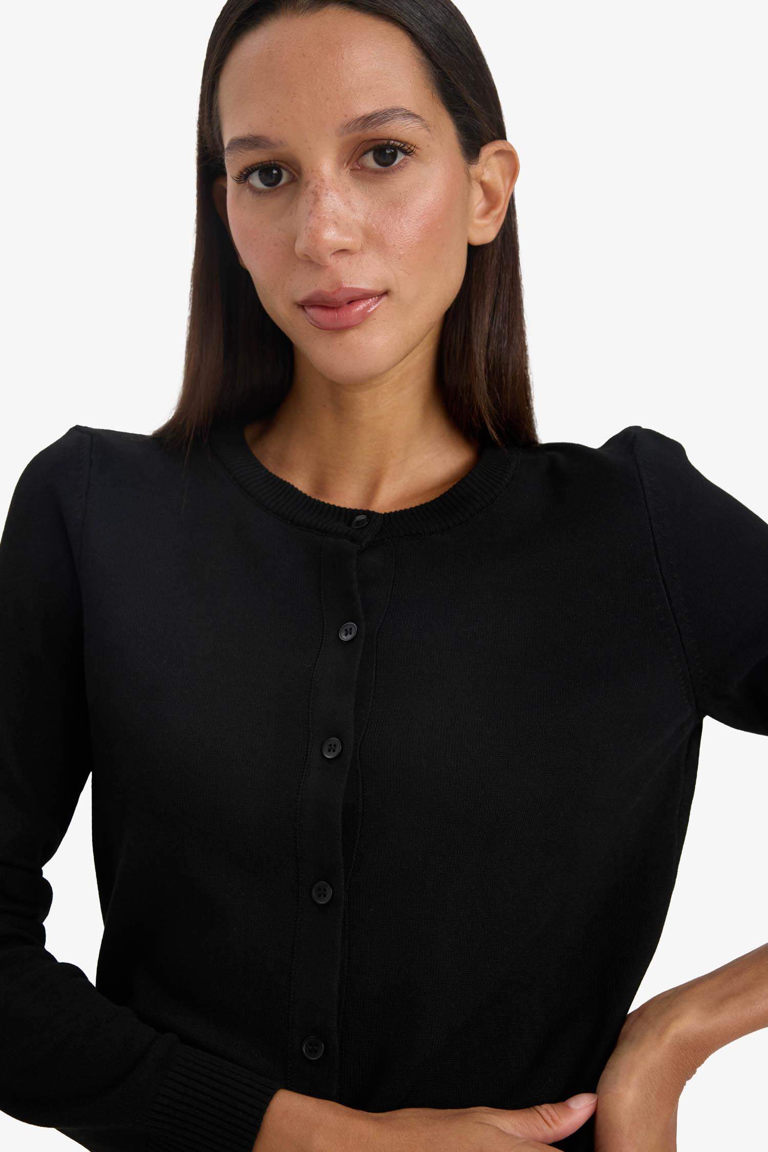 Regular Fit Crew Neck Basic Knitwear Cardigan