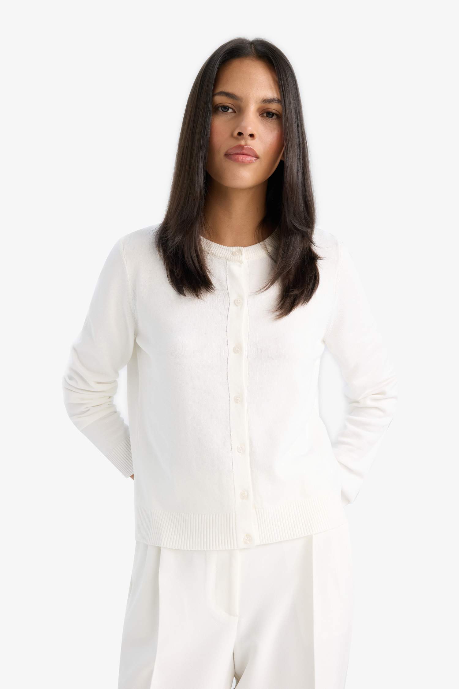 كارديجان تريكو بيج قصة عادية برقبة مستديرة