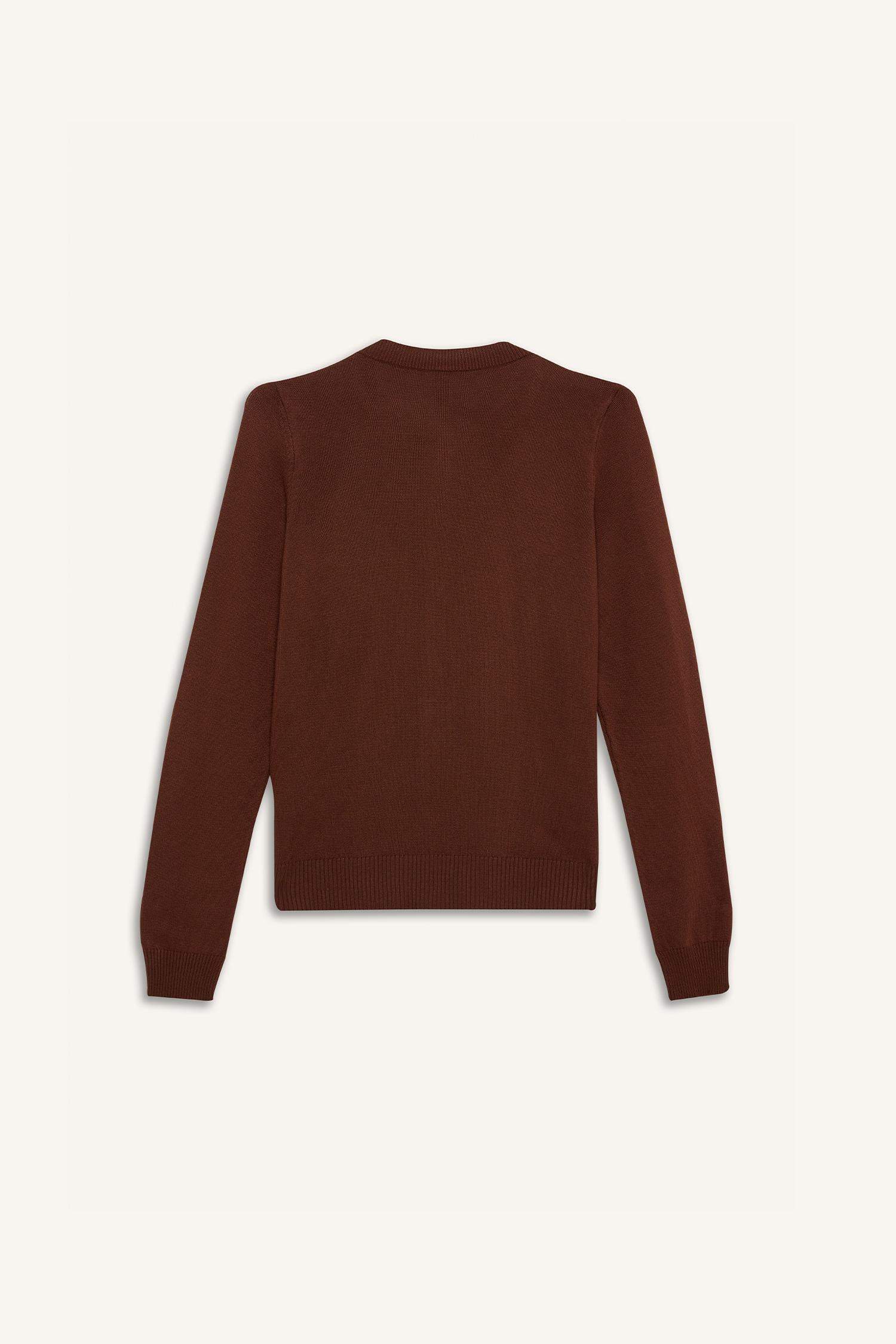 جاكيت تريكو سادة قصة عادية بياخة مستديرة