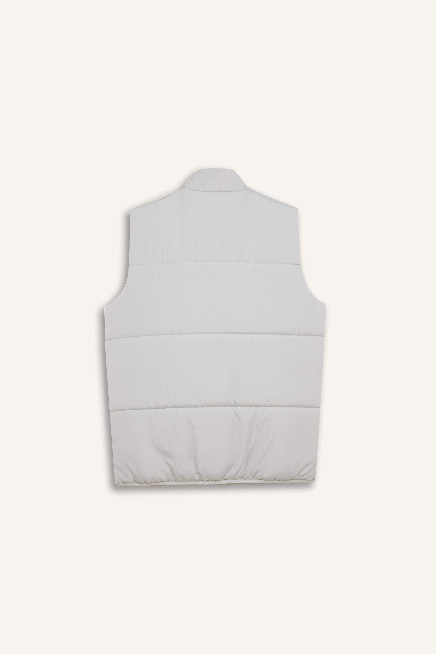 Regular Fit Dik Yaka Fermuarlı Cepli Şişme Yelek