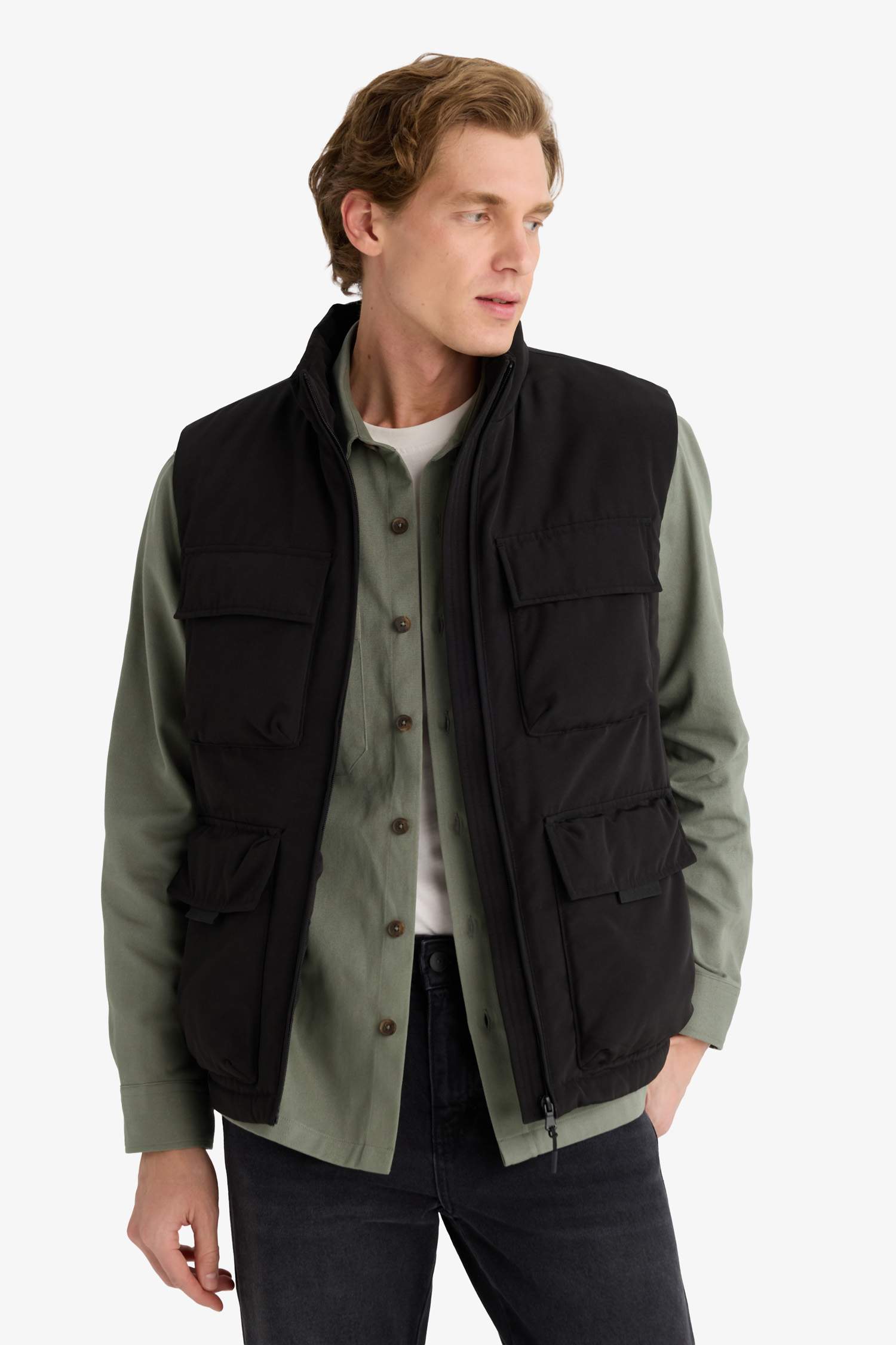 Gilet à col montant Coupe régulière