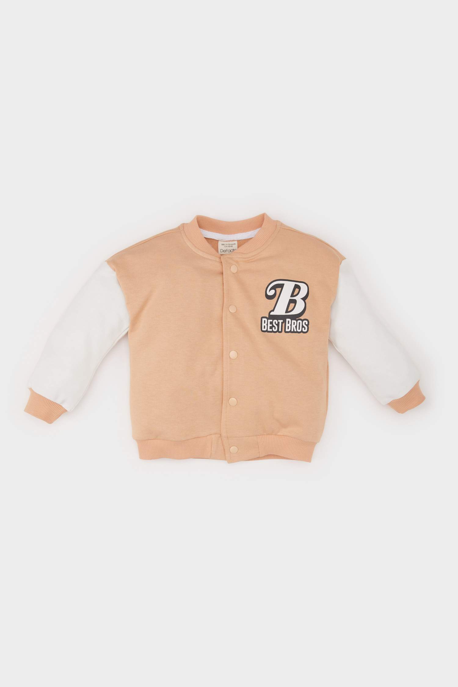 جاكيت بومبر بيبي اولادي بطبعة شعار وأزرار