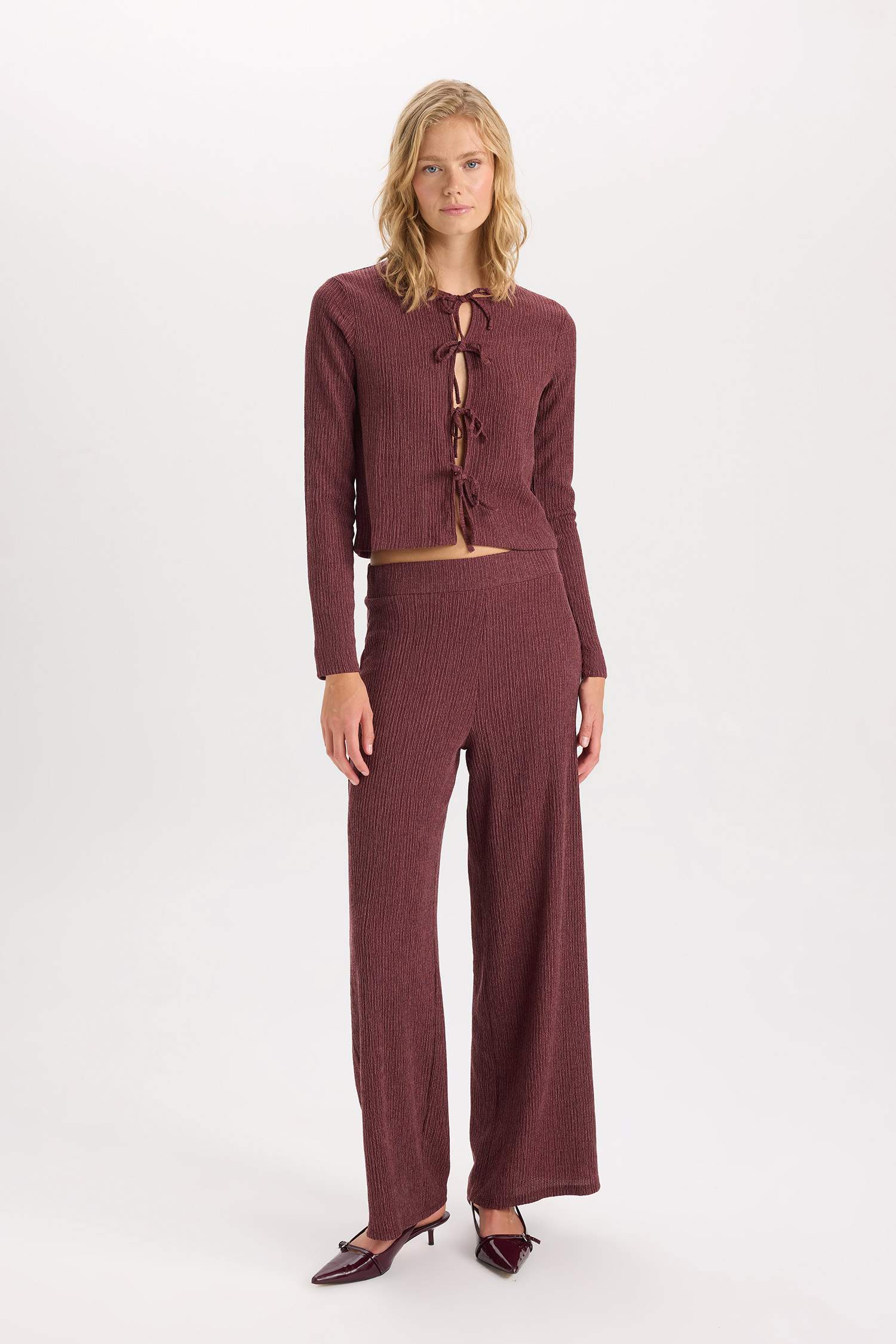 T-Shirt à Manches Longues à Col Rond Coupe Régulière