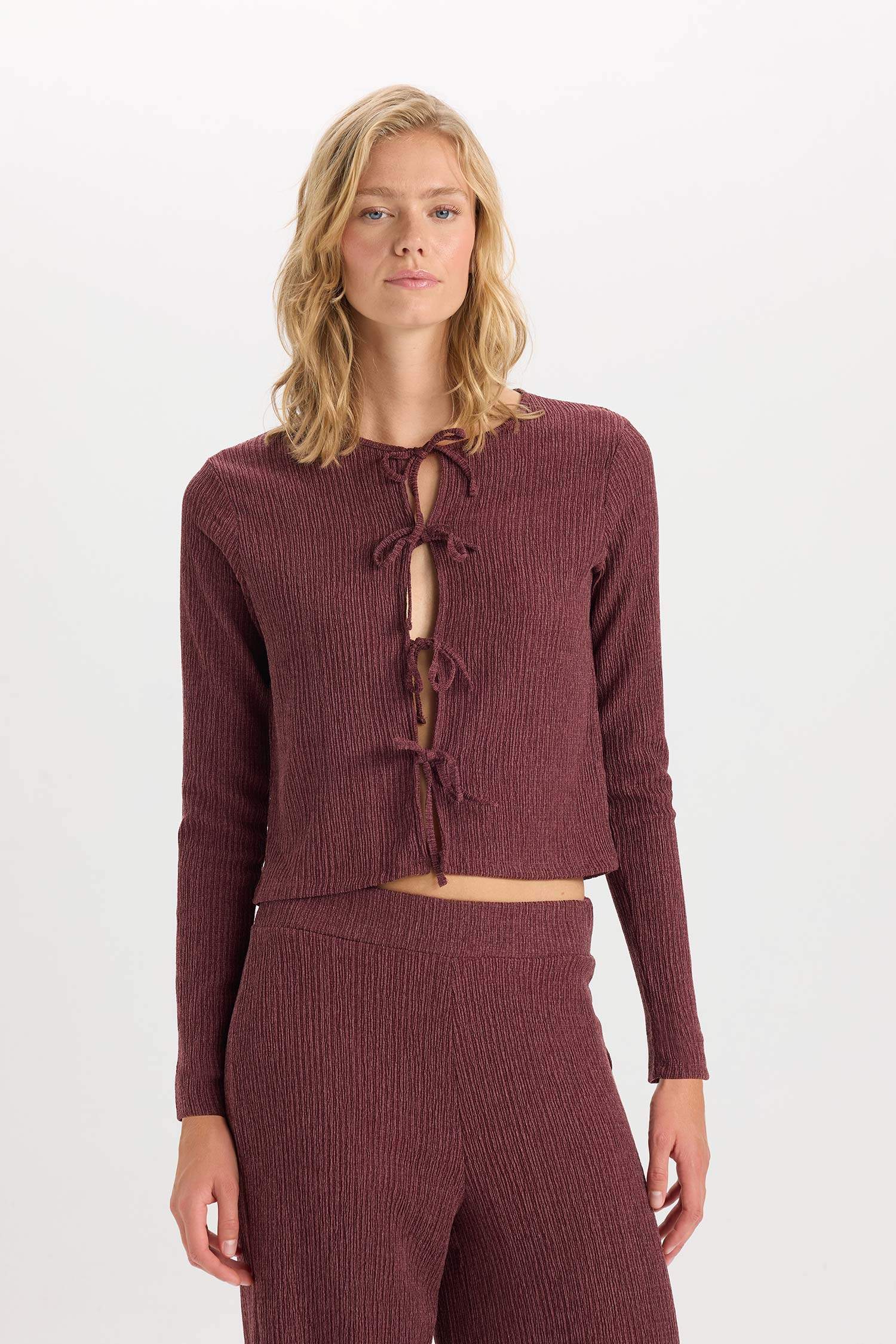 T-Shirt à Manches Longues à Col Rond Coupe Régulière