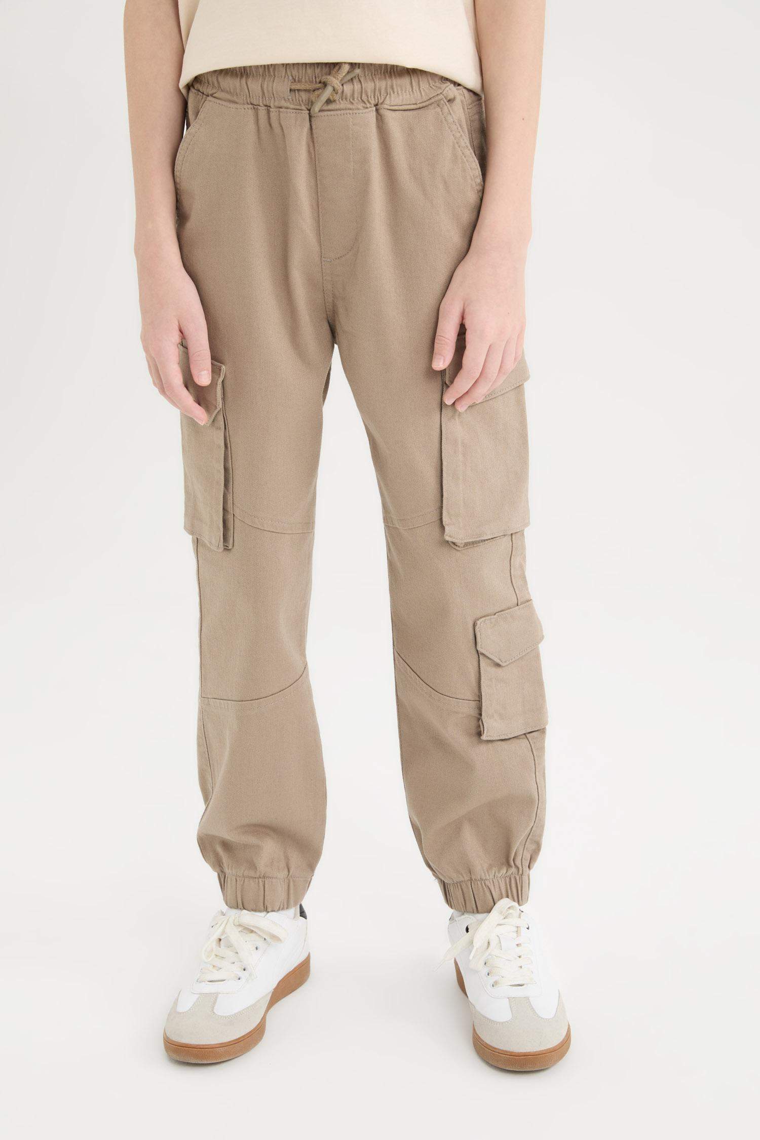 Erkek Çocuk Kargo Cepli Standart Paça Gabardin Jogger Pantolon