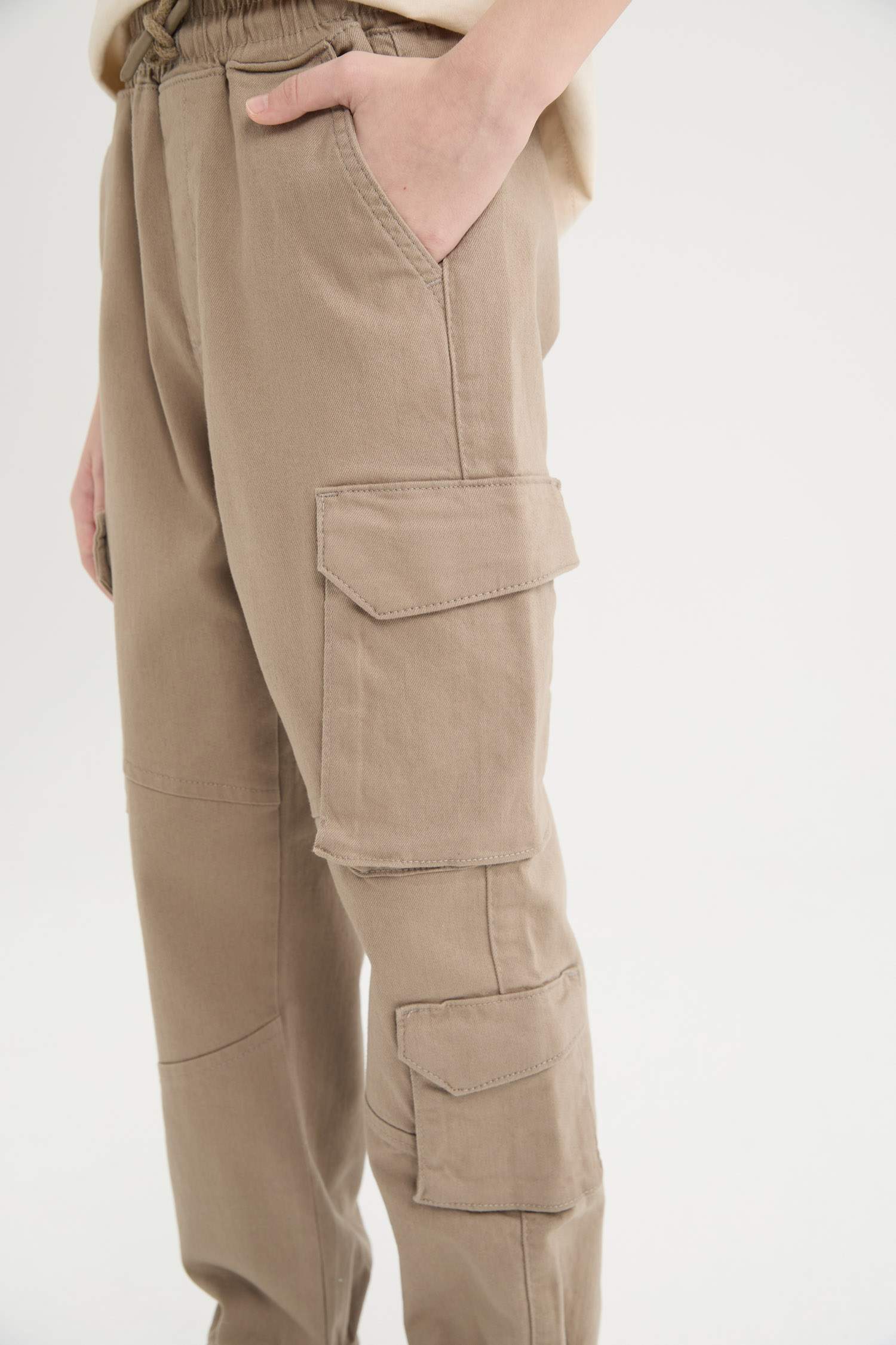 Erkek Çocuk Kargo Cepli Standart Paça Gabardin Jogger Pantolon